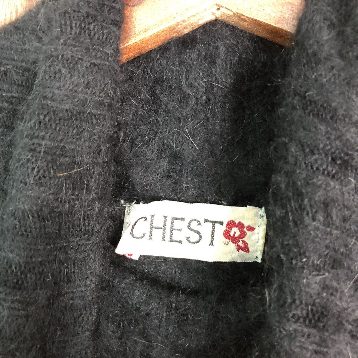 Homespun Knitwear Chest Black Shag Shaggy Fur Mohair Vest #6556 Size S / US 4 / IT 40 - 5 Thumbnail