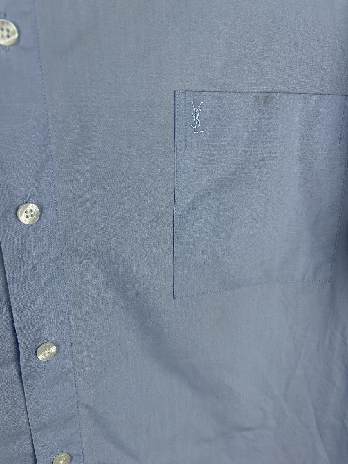 Vintage × Yves Saint Laurent Yves Saint Laurent vintage blue embroidered logo shirt Size US XXL / EU 58 / 5 - 7 Thumbnail