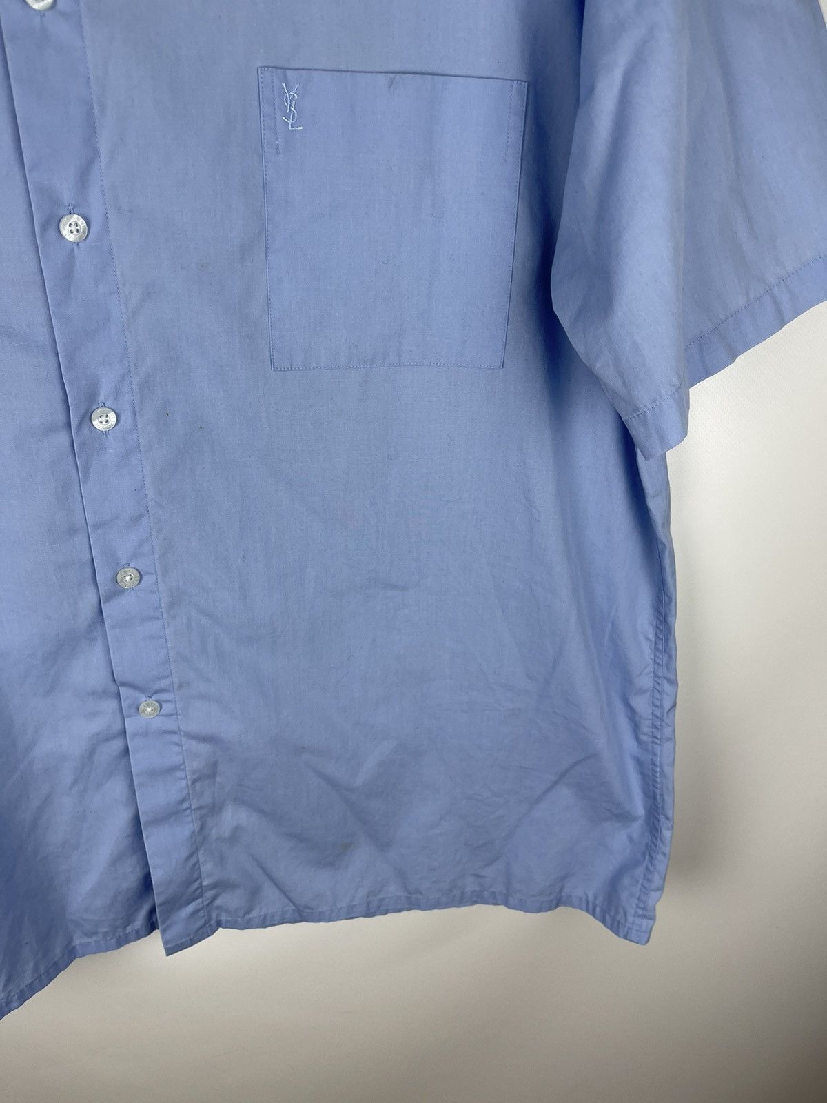 Vintage × Yves Saint Laurent Yves Saint Laurent vintage blue embroidered logo shirt Size US XXL / EU 58 / 5 - 5 Thumbnail