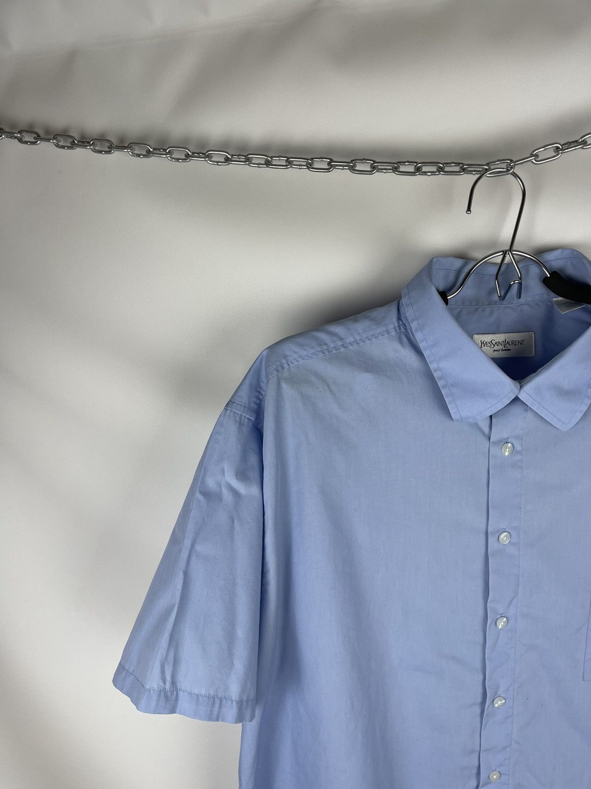 Vintage × Yves Saint Laurent Yves Saint Laurent vintage blue embroidered logo shirt Size US XXL / EU 58 / 5 - 2 Thumbnail