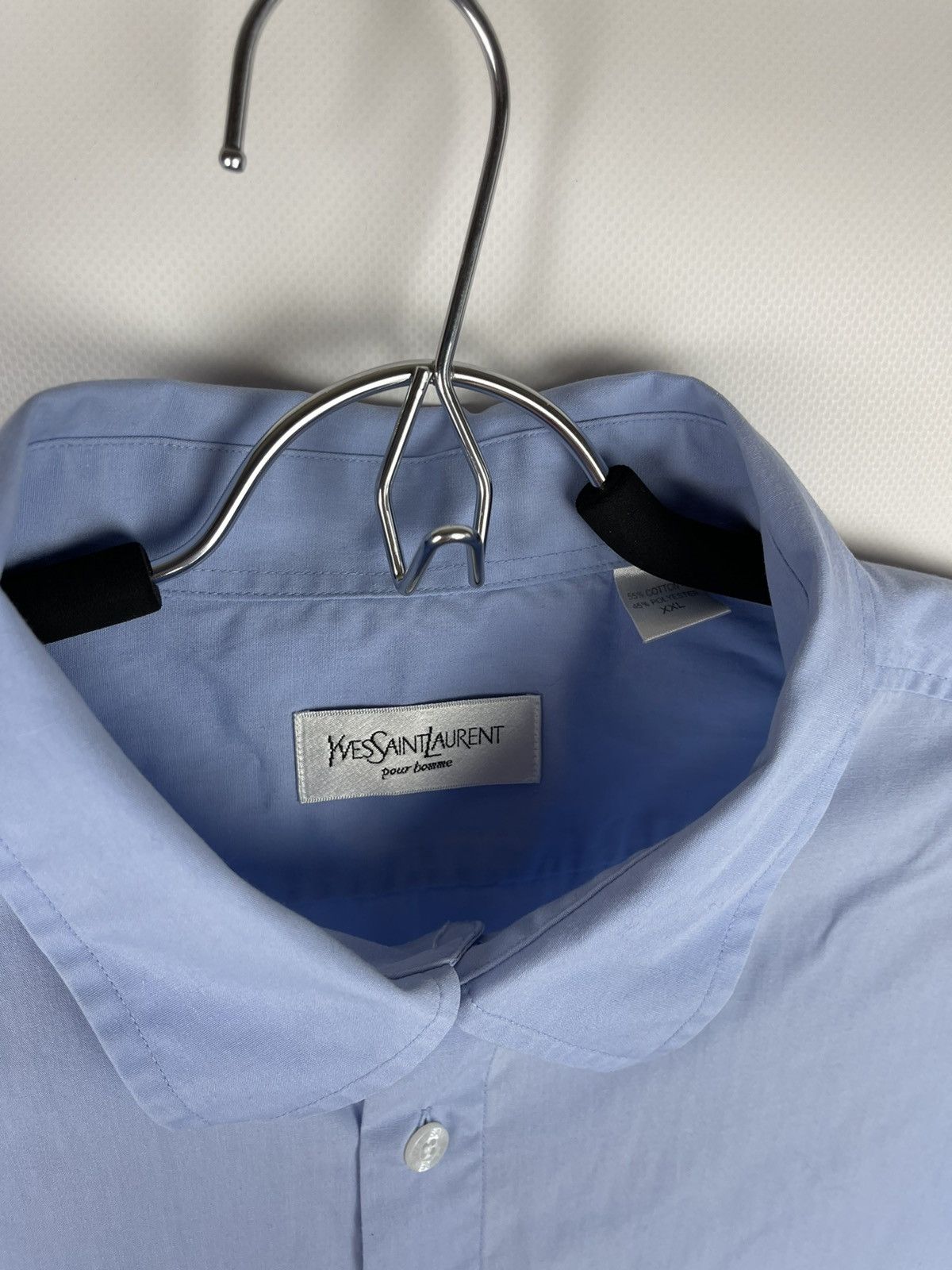 Vintage × Yves Saint Laurent Yves Saint Laurent vintage blue embroidered logo shirt Size US XXL / EU 58 / 5 - 6 Thumbnail