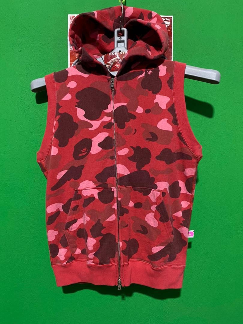 image of Bape x Nigo A Bathing Ape Vest Hoodies Sweatshirt Camo in Red Camo, Women's (Size Small)