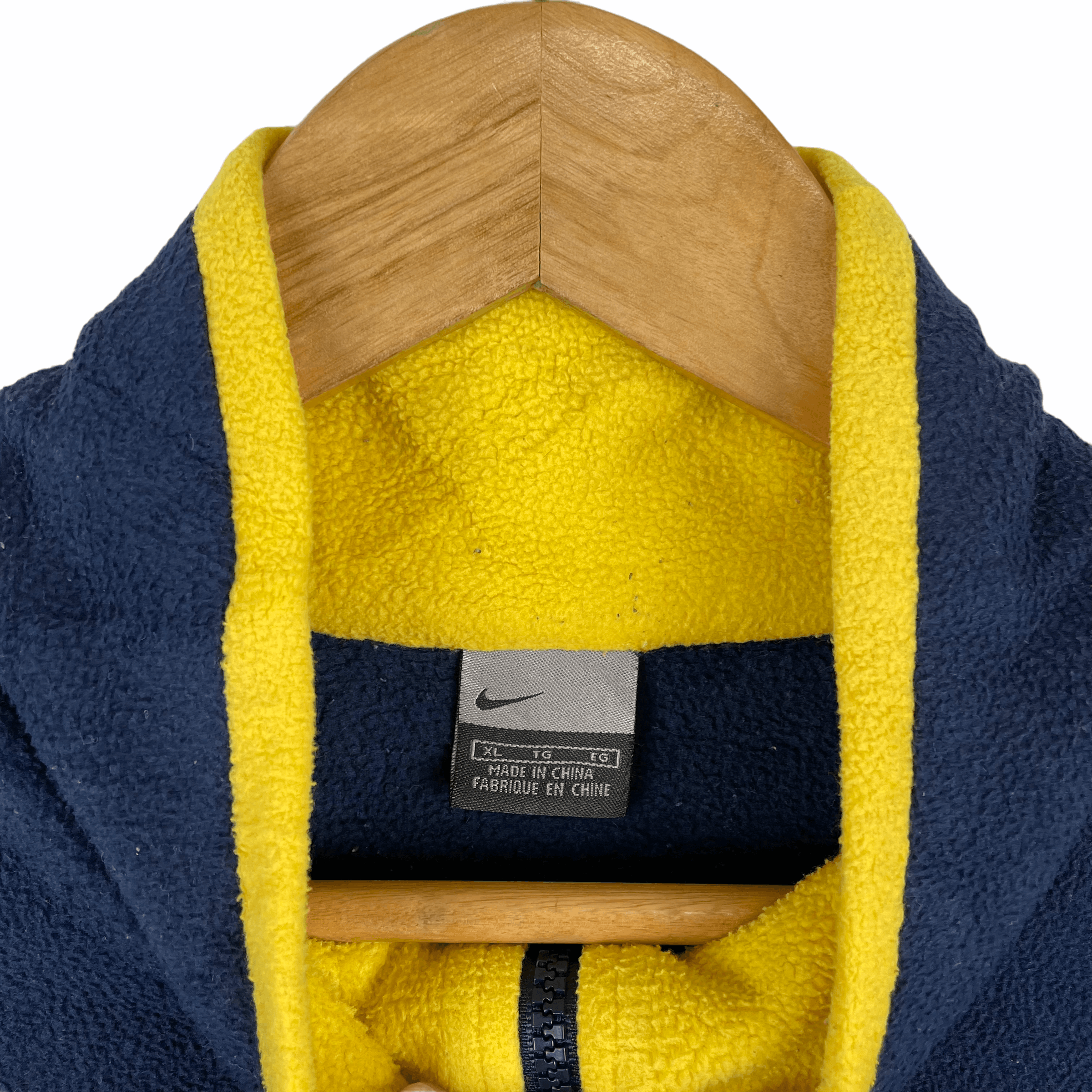 Nike Vintage NIKE FLEECE Full Zipper Swoosh Blue Yellow Sweater Size US XL / EU 56 / 4 - 3 Thumbnail