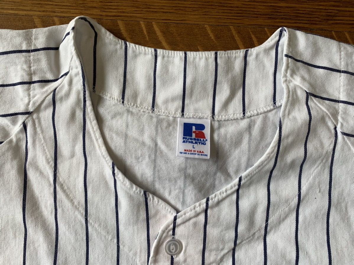 New York Yankees × Vintage 90s Vintage New York Yankees Pinstripe MLB Baseball Jersey Size US L / EU 52-54 / 3 - 4 Thumbnail