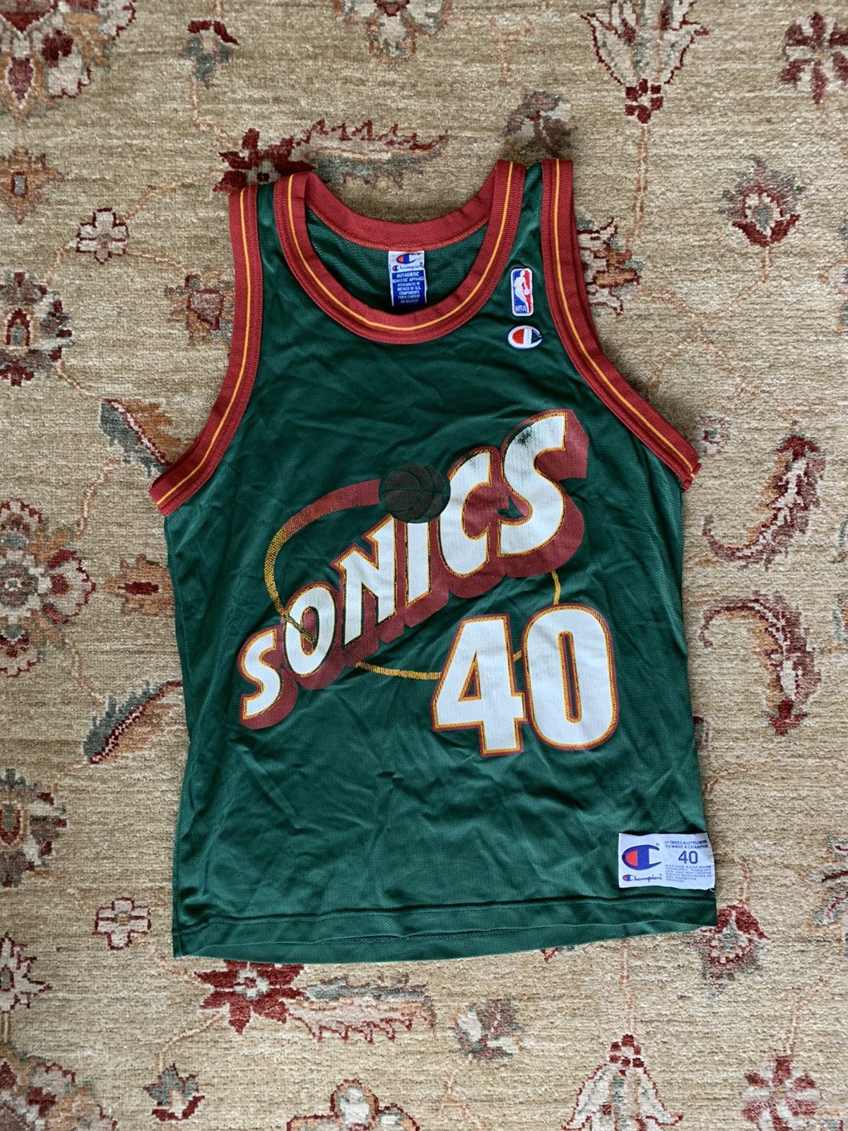 Champion × NBA × Vintage Vintage Shawn Kemp Seattle SuperSonics NBA Champion Jersey Size US M / EU 48-50 / 2 - 3 Thumbnail