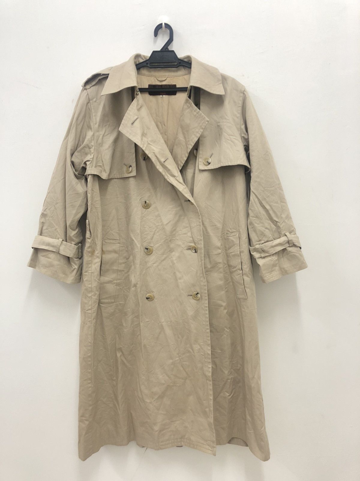 image of 90's Vintage YSL YVES Saint Laurent Trench Coat Jacket in Brown, Men's (Size Medium)