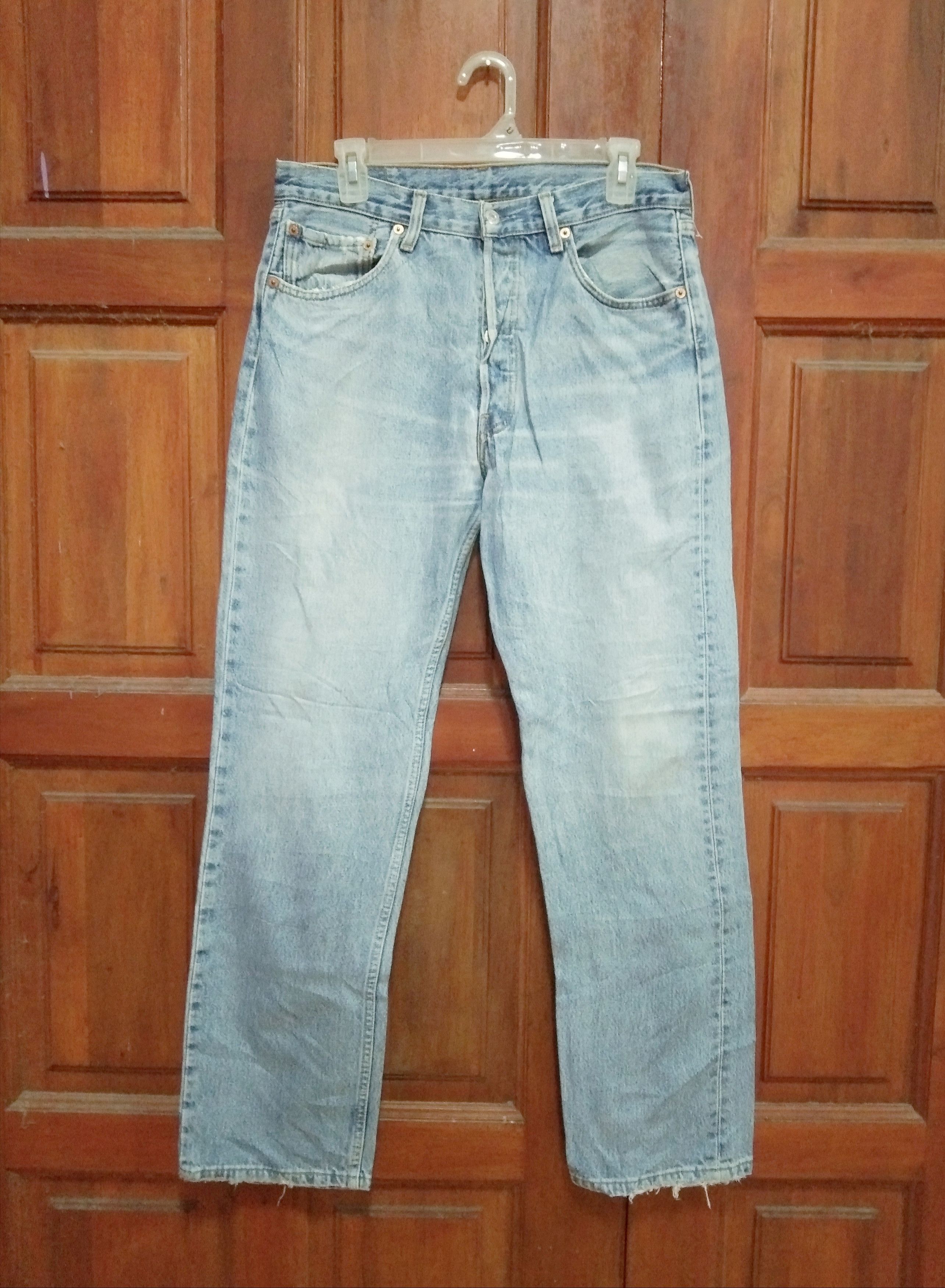image of Levis x Vintage Levi's 501 Light Wash Distressed Jeans 31X31, Men's