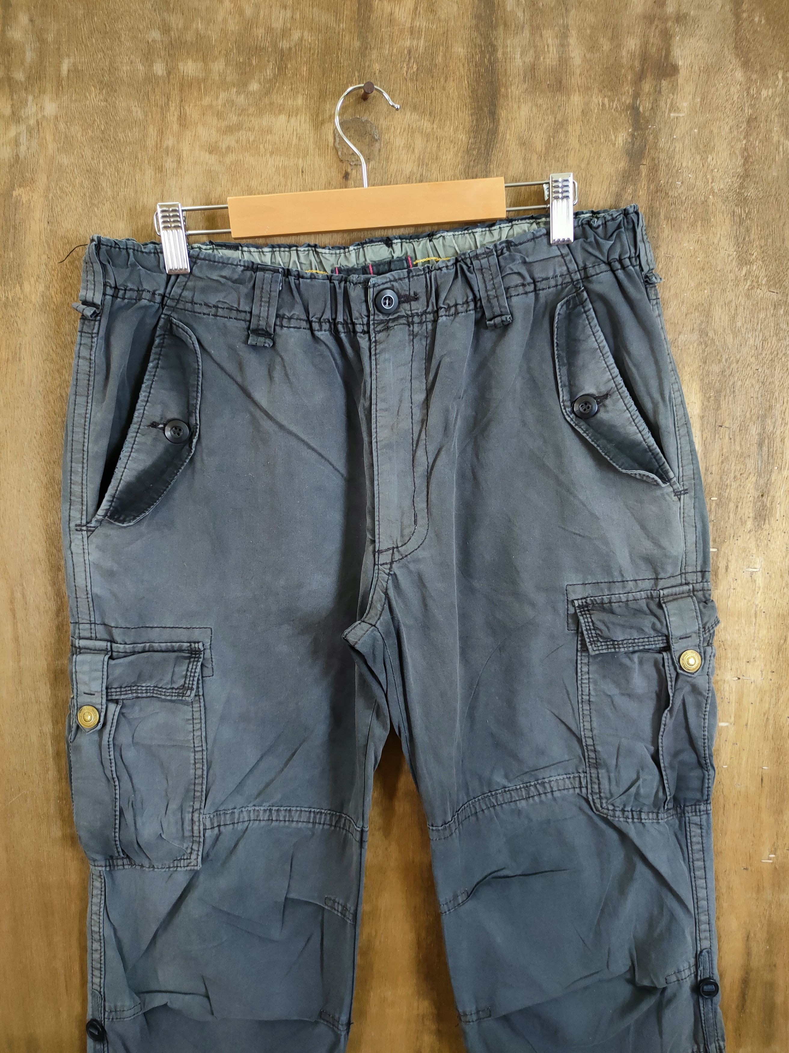 Japanese Brand Japan faded multi pocket tactical cargo pants #46-747 Size US 33 - 3 Thumbnail