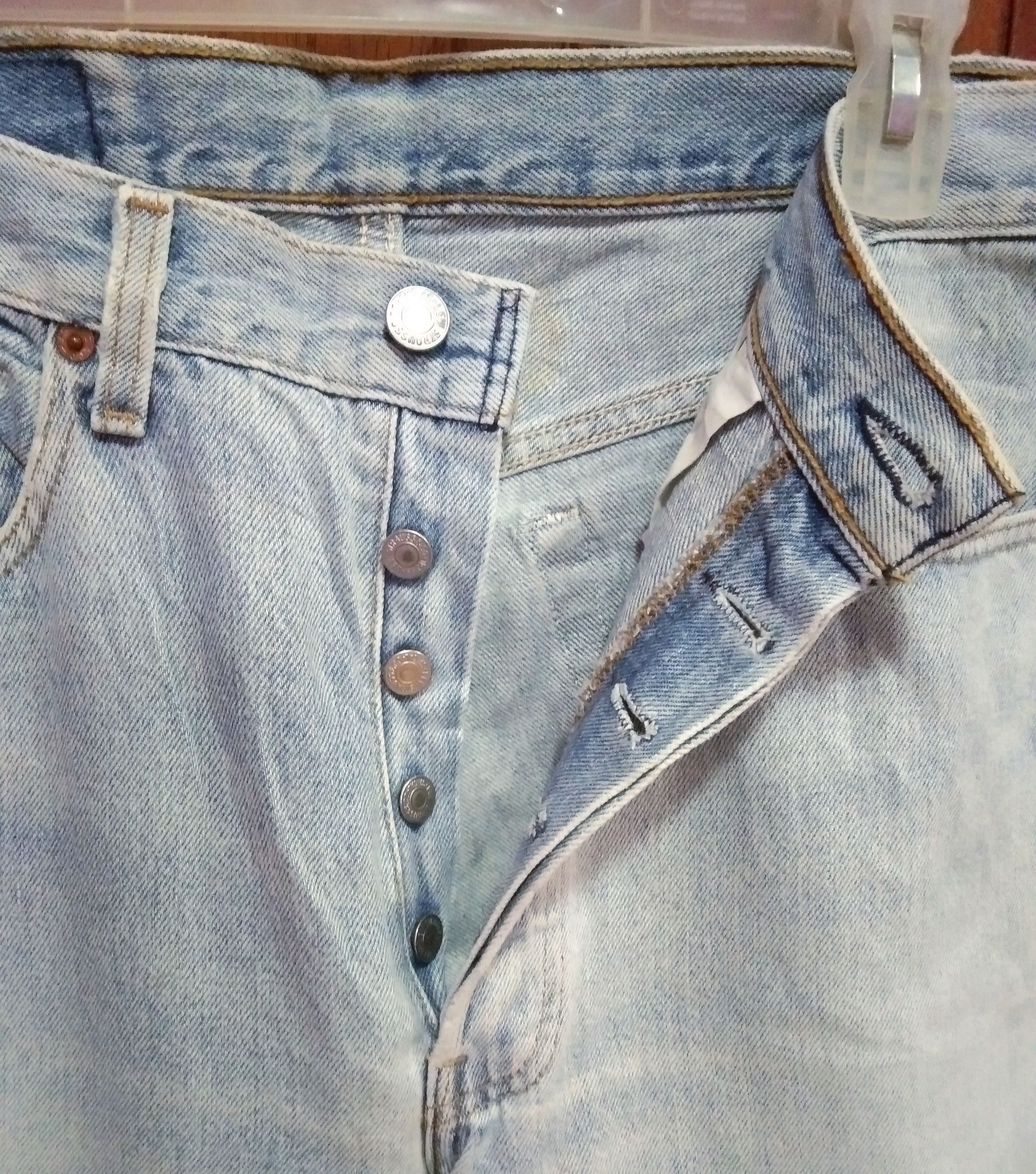 Levi's × Vintage 90s Vintage Levis 501 Made In USA Distressed Jeans 32x31 Size US 32 / EU 48 - 6 Thumbnail