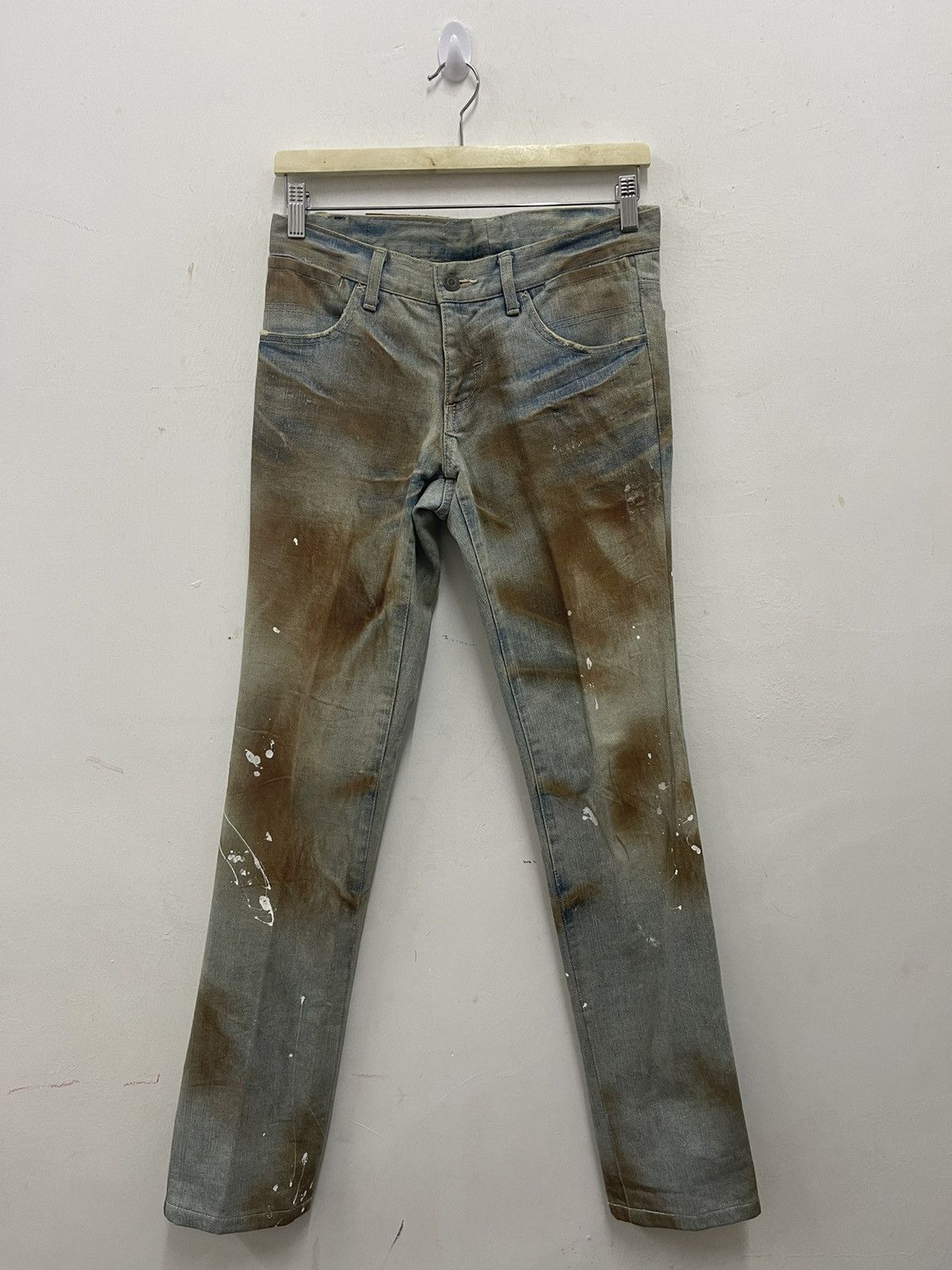 Tornado Mart Rare Vintage TORNADO MART Paint Splattered Mud Wash Jeans Size US 30 / EU 46 - 4 Thumbnail