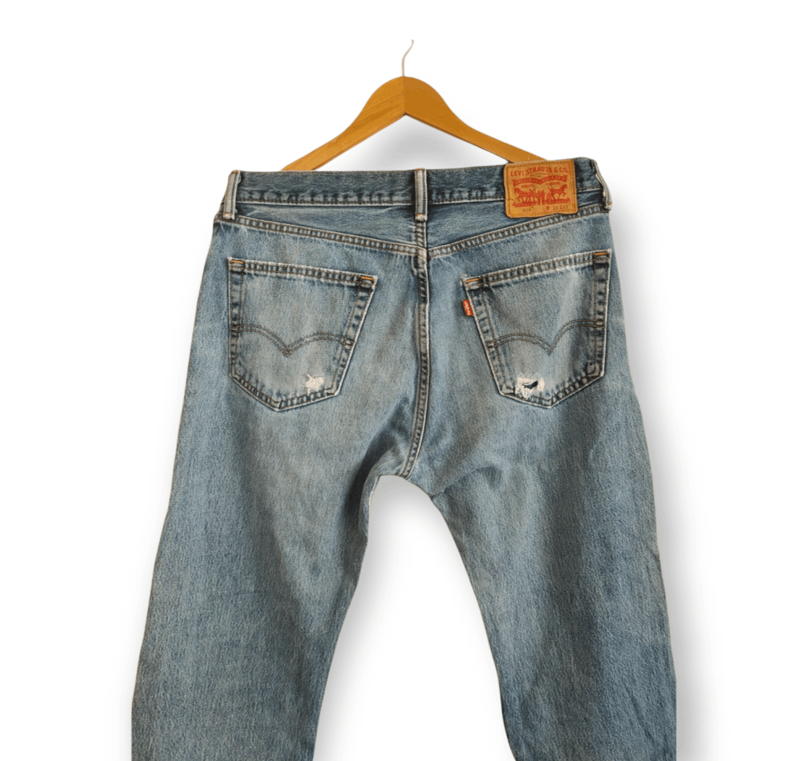 Levi's × Vintage Rare Vintage 1990’s Levi’s 505 Light Blue Wash Denim Jeans Size US 33 - 3 Thumbnail