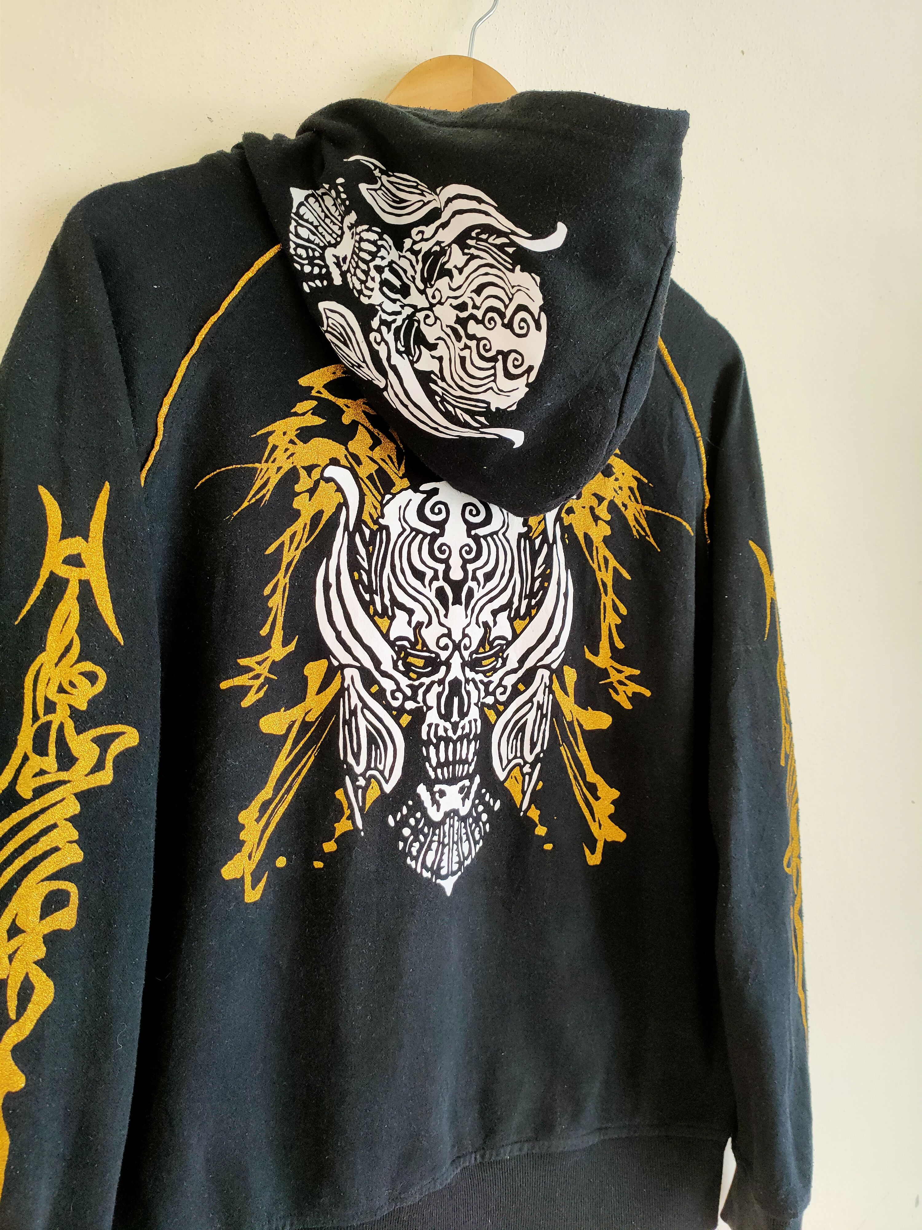 Japanese Brand Vintage Skull 💀 Big Logo Zipup Sweatshirt Size US L / EU 52-54 / 3 - 5 Thumbnail