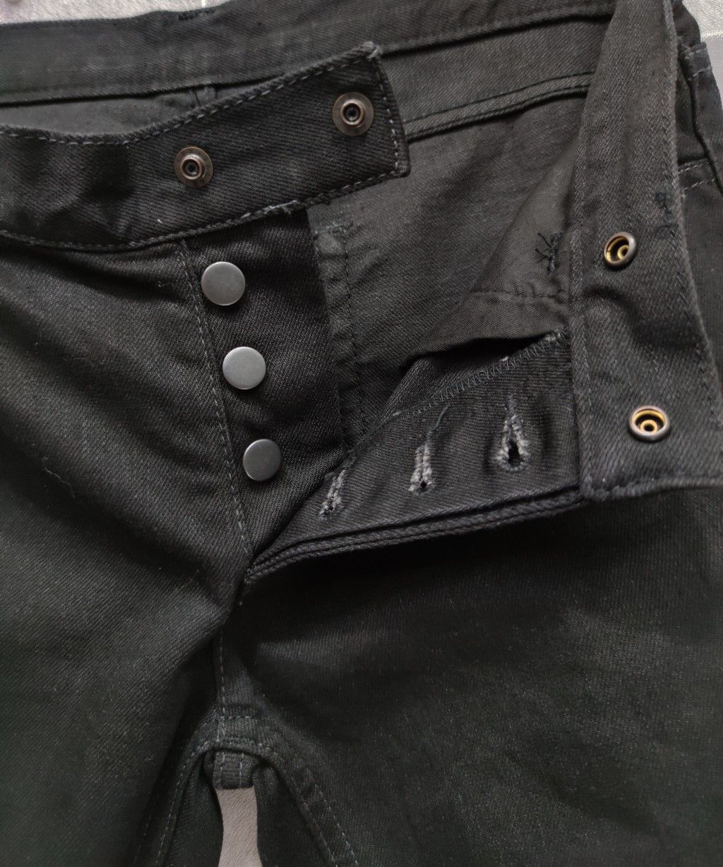 Seditionaries UNIQLO Bondage Reflective Velcro Strap Black Denim Pants Size US 29 - 7 Thumbnail