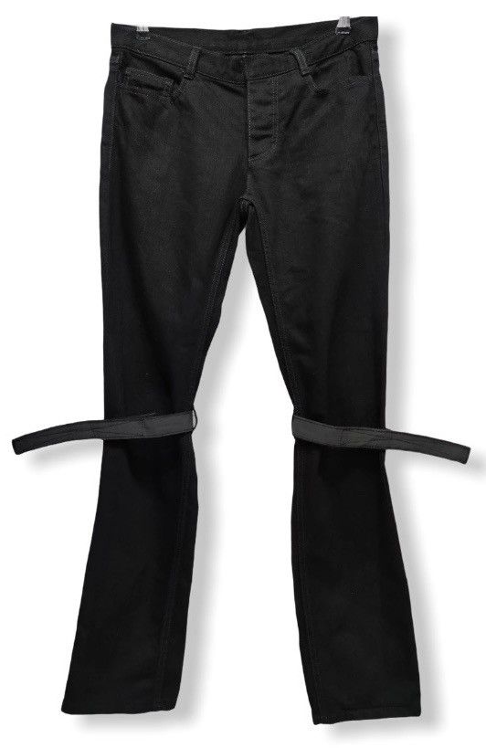 Seditionaries UNIQLO Bondage Reflective Velcro Strap Black Denim Pants Size US 29 - 2 Thumbnail