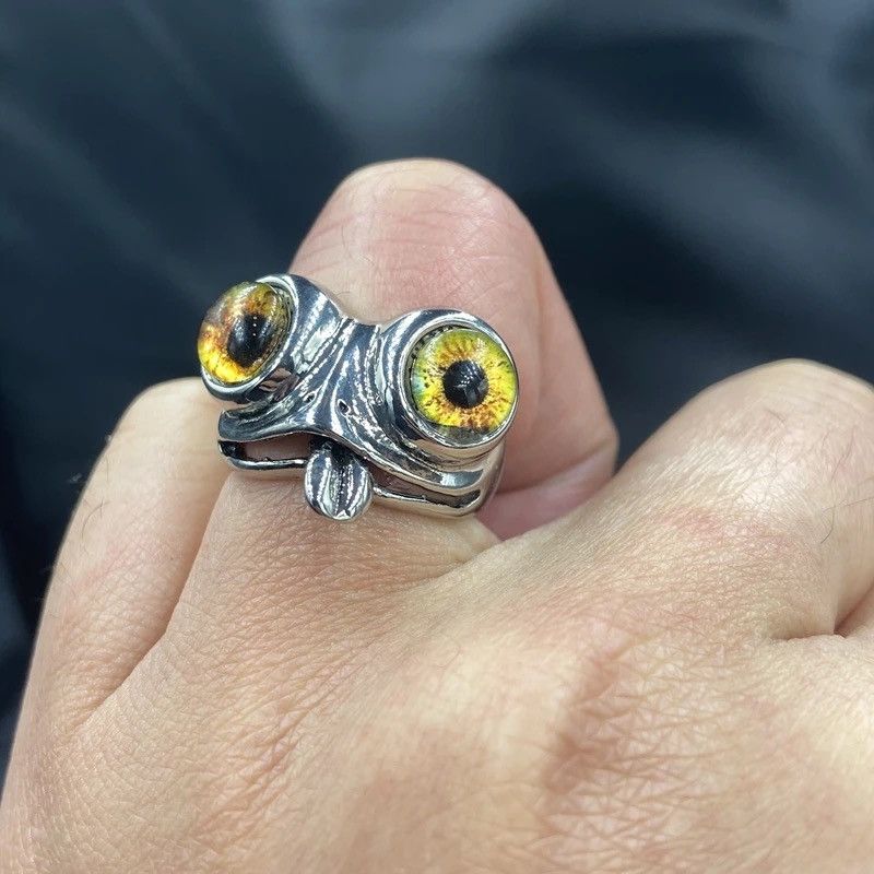 Jewelry Creative Funny Big Eye Frog Ring Size ONE SIZE - 2 Thumbnail