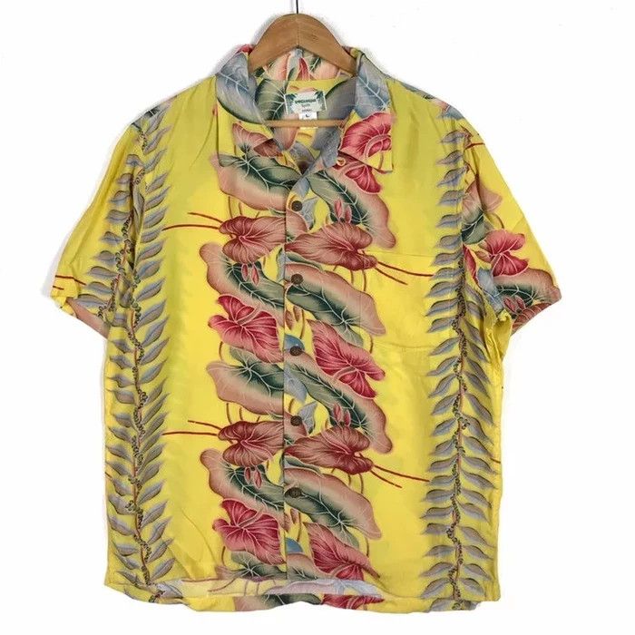 Vintage Vintage 90s HAWAII KAMEHAMEHA RAYON Flower All Over Print 