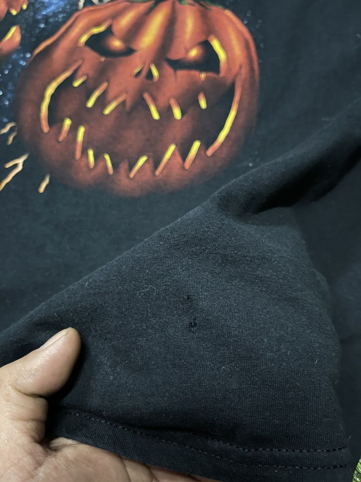 Expert Horror × Fruit Of The Loom × Vintage Vintage Halloween Thunder Horror Moon Streetwear Tees Size US L / EU 52-54 / 3 - 10 Thumbnail
