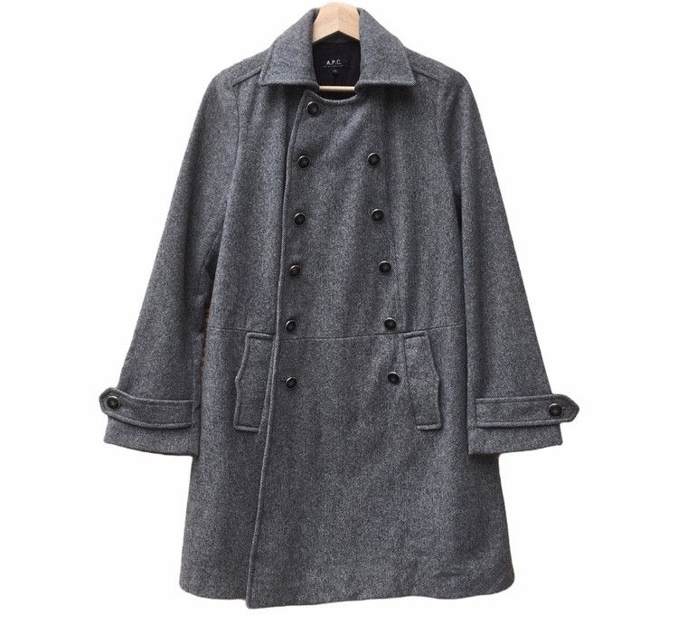 A.P.C. A.P.C Herringbone Wool Long Coat Size US M / EU 48-50 / 2 - 1 Thumbnail