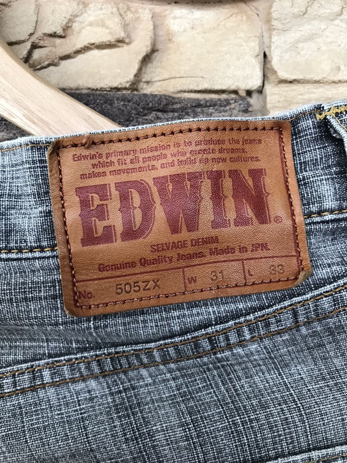 Edwin Vintage EDWIN 505ZX Selvedge Distressed Jeans Size US 32 / EU 48 - 11 Thumbnail