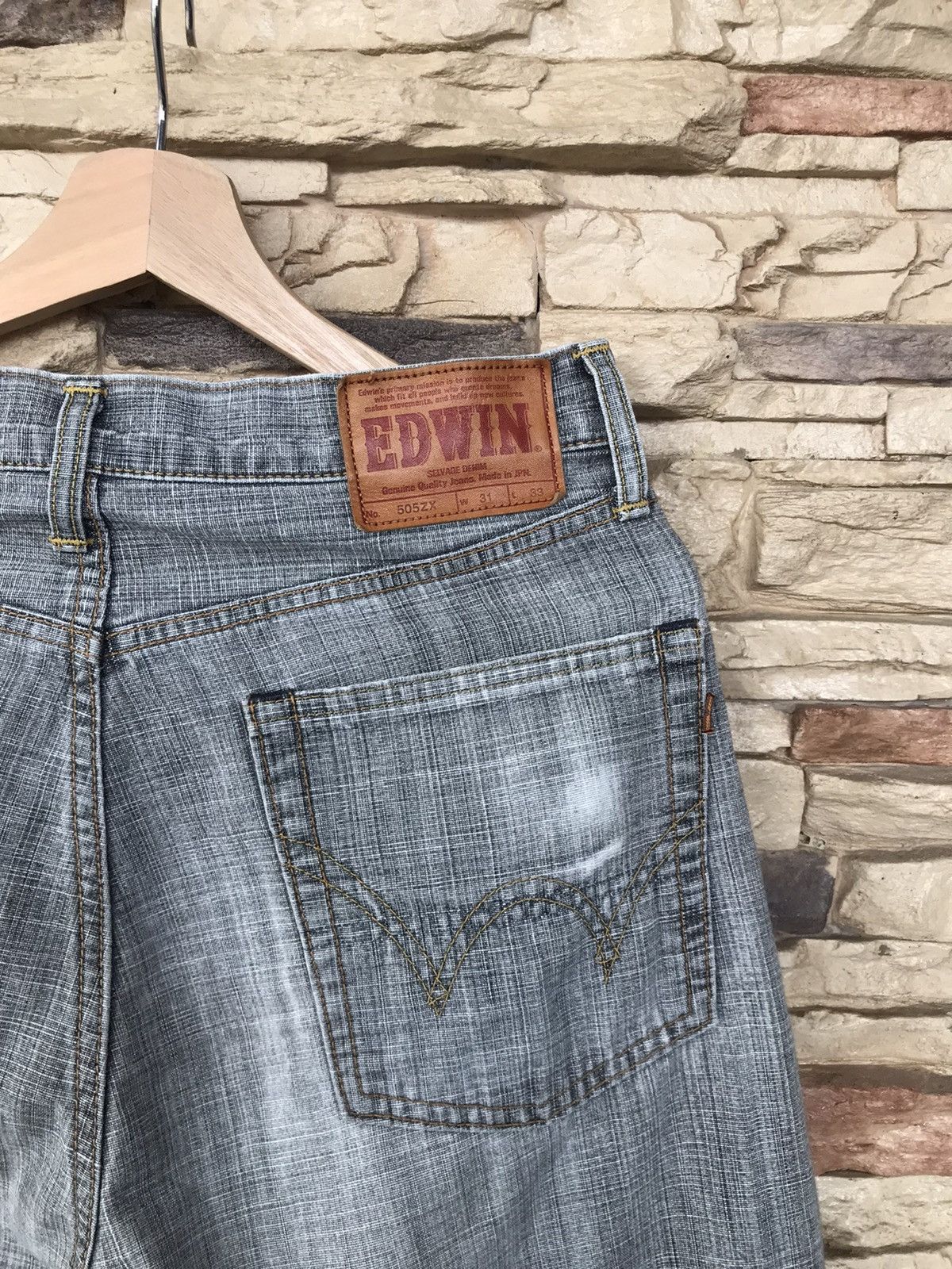 Edwin Vintage EDWIN 505ZX Selvedge Distressed Jeans Size US 32 / EU 48 - 7 Thumbnail