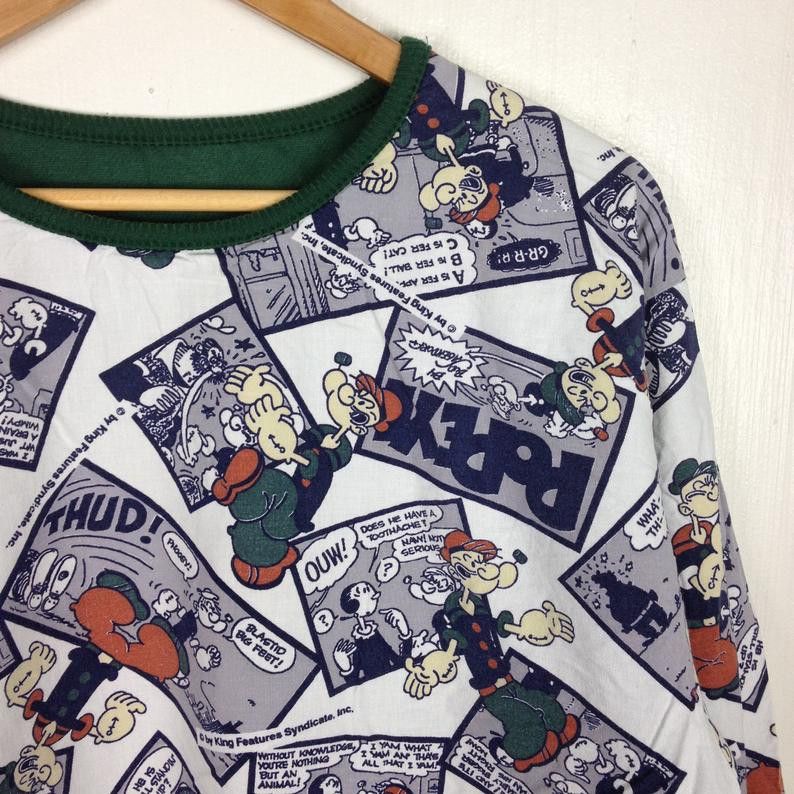 Disney Vintage 90s REVERSIBLE POPEYE ANIMATION Full Print OVP Size US M / EU 48-50 / 2 - 3 Thumbnail