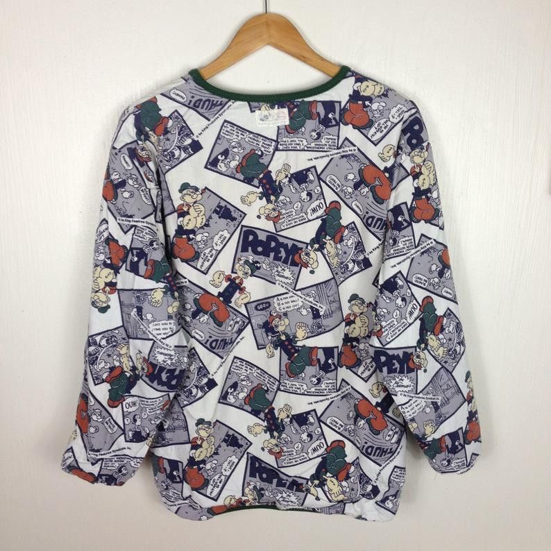 Disney Vintage 90s REVERSIBLE POPEYE ANIMATION Full Print OVP Size US M / EU 48-50 / 2 - 2 Thumbnail