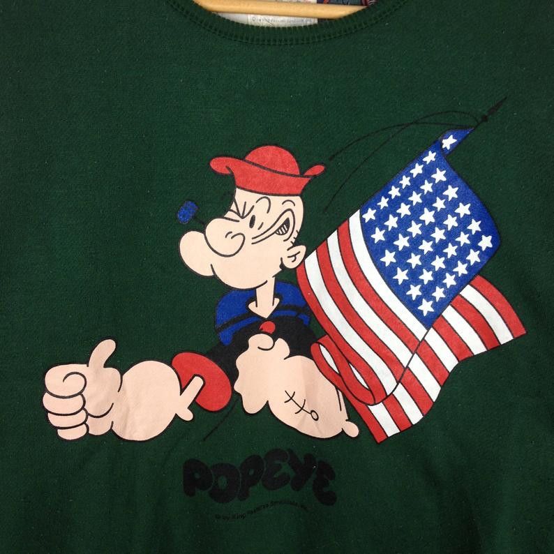Disney Vintage 90s REVERSIBLE POPEYE ANIMATION Full Print OVP Size US M / EU 48-50 / 2 - 6 Thumbnail