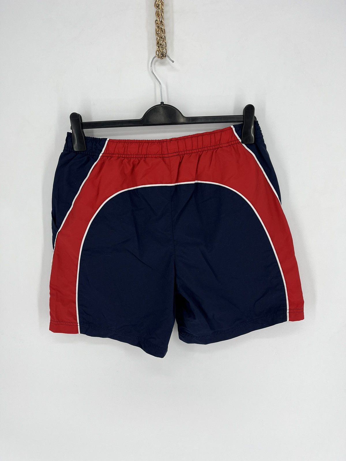 Nike × Vintage 90s Vintage Nike Black Nylon Mini Swoosh Shorts Travis Style Size US 34 / EU 50 - 9 Thumbnail