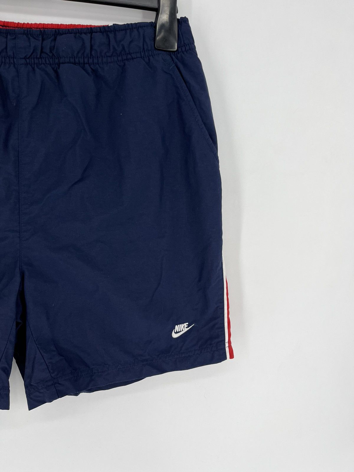 Nike × Vintage 90s Vintage Nike Black Nylon Mini Swoosh Shorts Travis Style Size US 34 / EU 50 - 4 Thumbnail