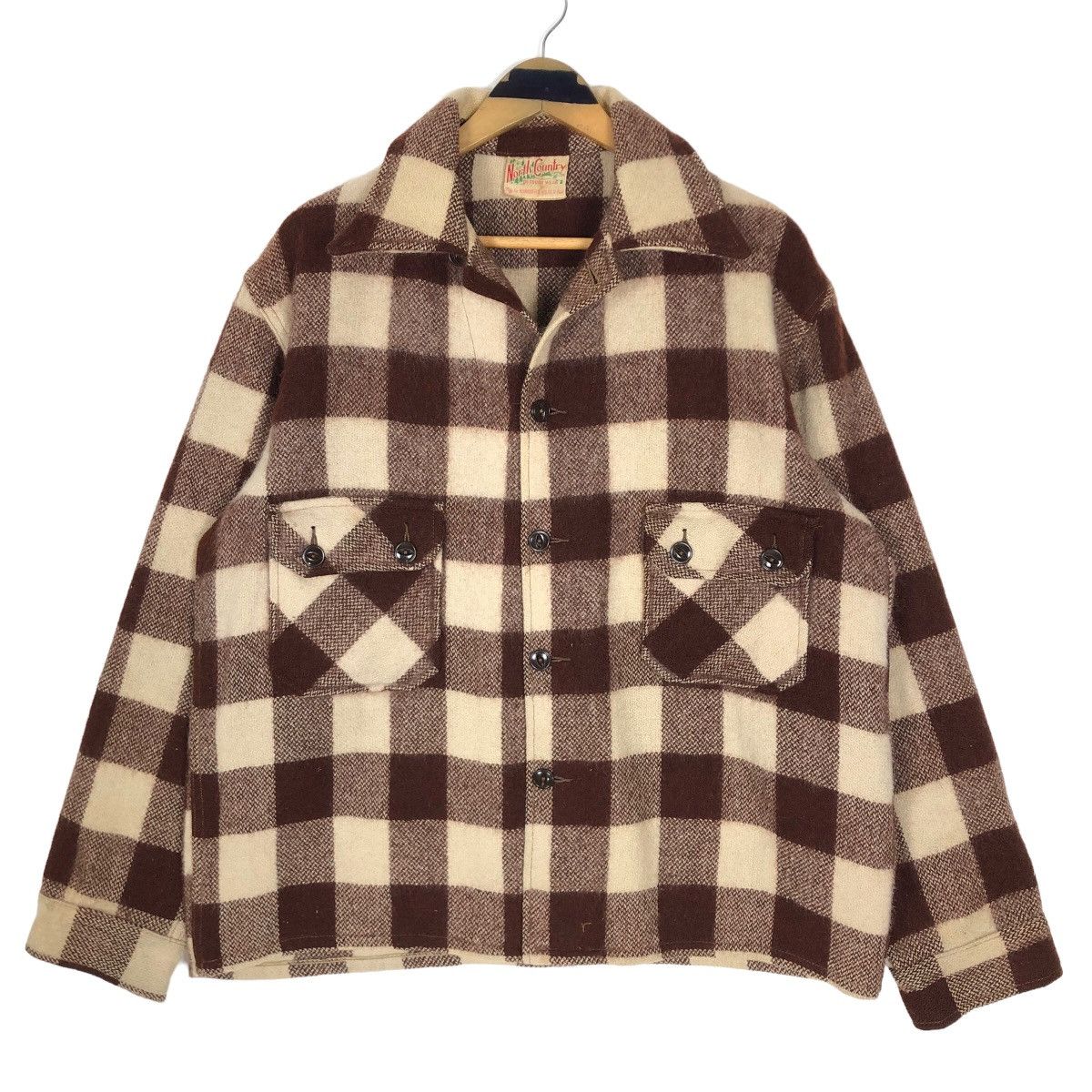 Flannel Vintage 90s North Country Wool Flannel Jacket Plaid Size US L / EU 52-54 / 3 - 1 Thumbnail