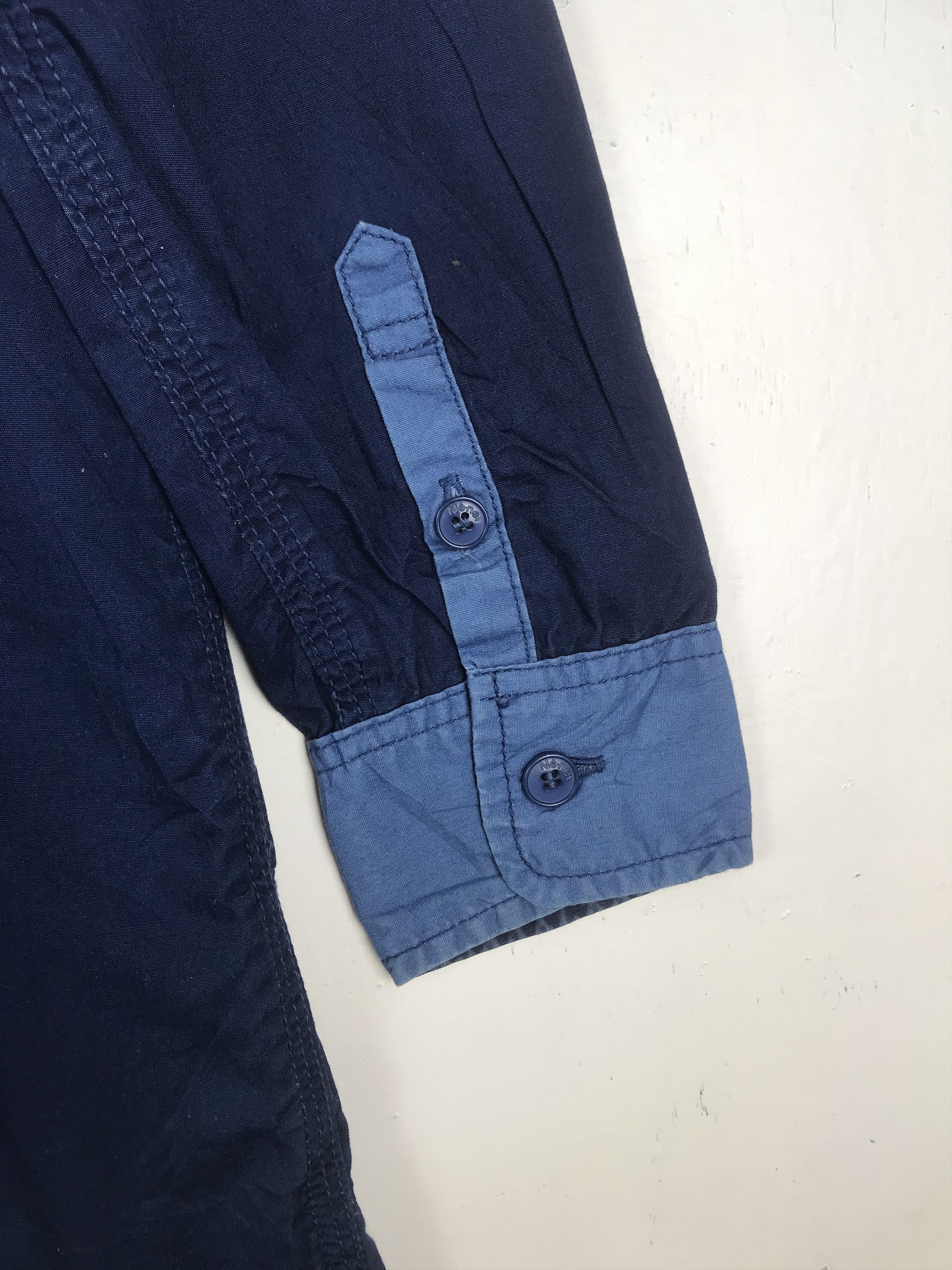 Issey Miyake NE-NET ISSEY MIYAKE INDIGO PATCWORK STYLE LONG SHIRT Size US M / EU 48-50 / 2 - 9 Thumbnail