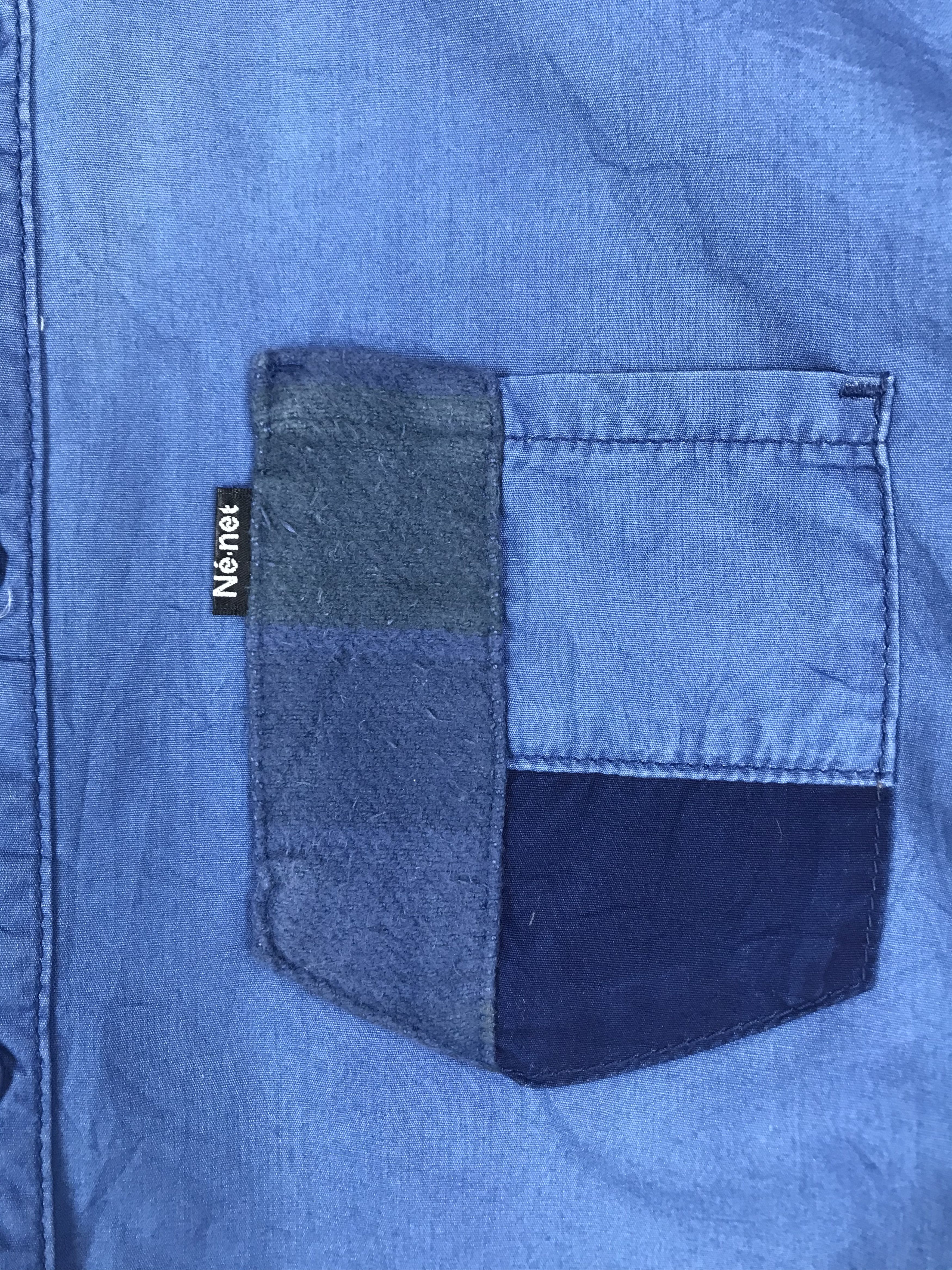 Issey Miyake NE-NET ISSEY MIYAKE INDIGO PATCWORK STYLE LONG SHIRT Size US M / EU 48-50 / 2 - 4 Thumbnail