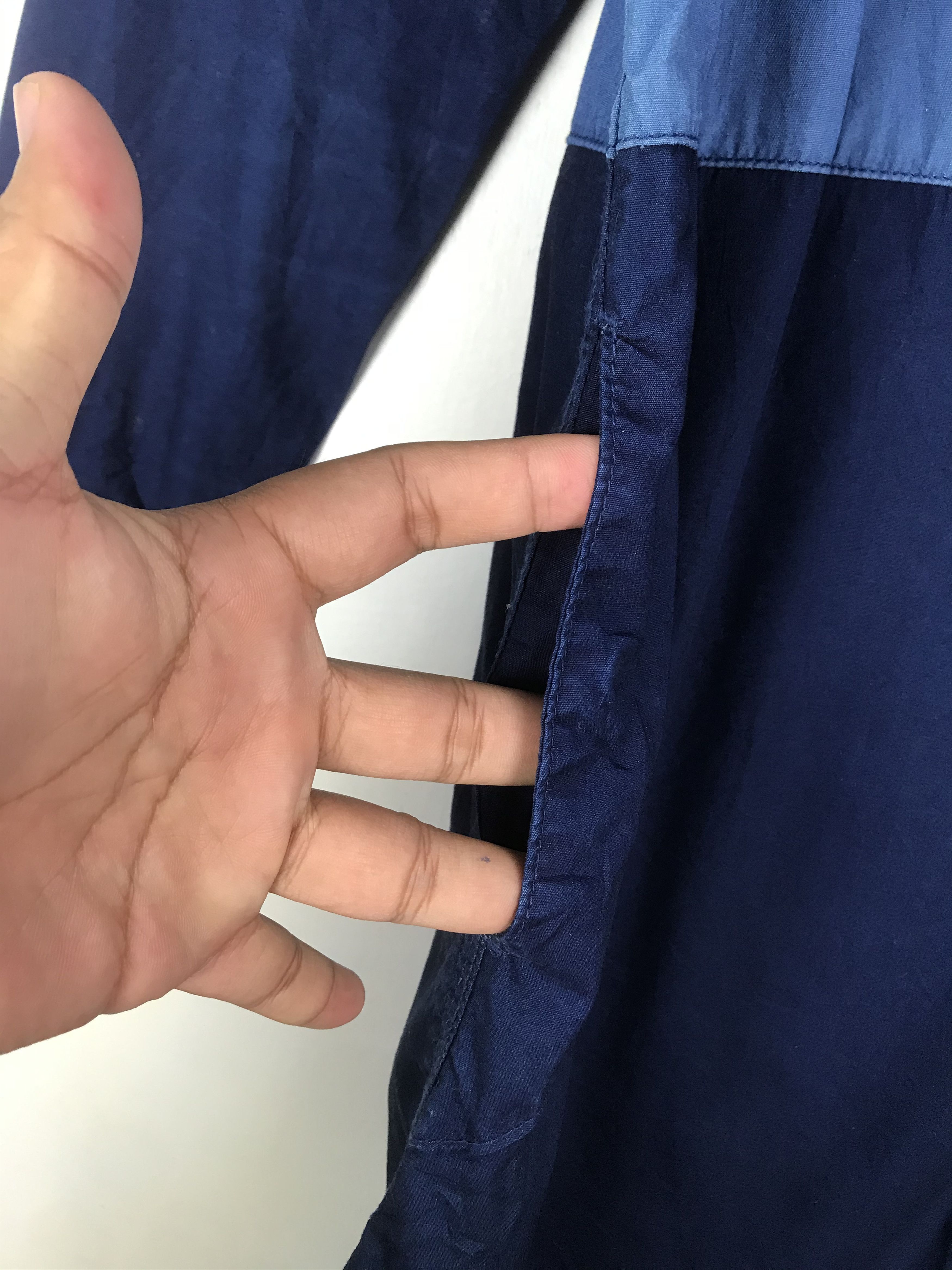 Issey Miyake NE-NET ISSEY MIYAKE INDIGO PATCWORK STYLE LONG SHIRT Size US M / EU 48-50 / 2 - 6 Thumbnail