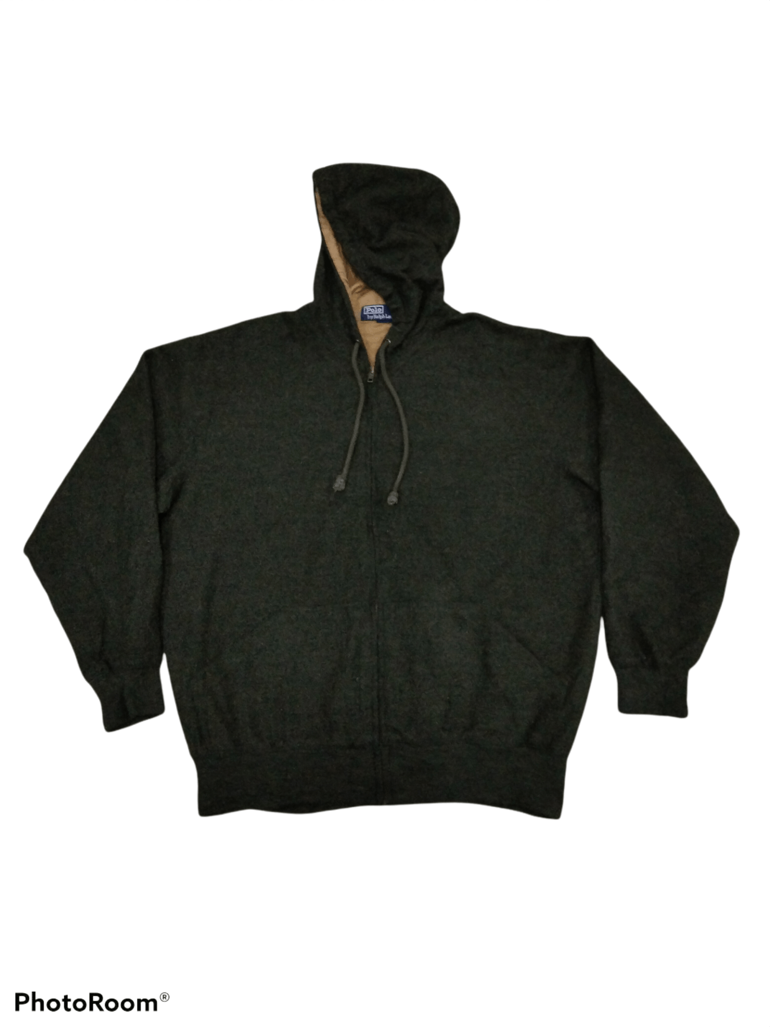 image of Hype x Polo Ralph Lauren Vintage Polo By Ralph Laurent Wool Jacket Hoodie Zipper in Dark Green (Siz