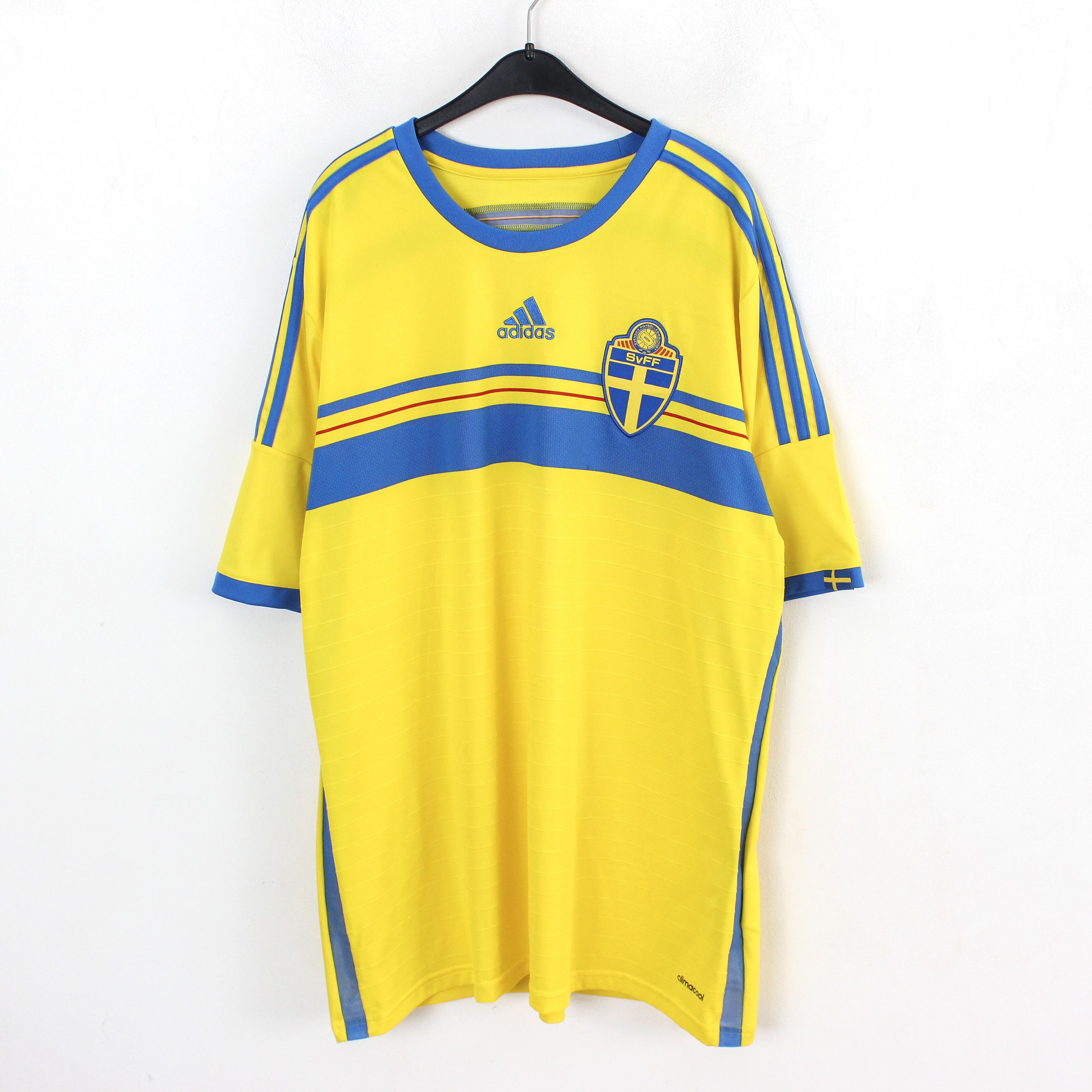 Adidas Sweden Mens XL Football Home Jersey Shirt Kit 2014 2015 Top Size US XL / EU 56 / 4 - 1 Thumbnail