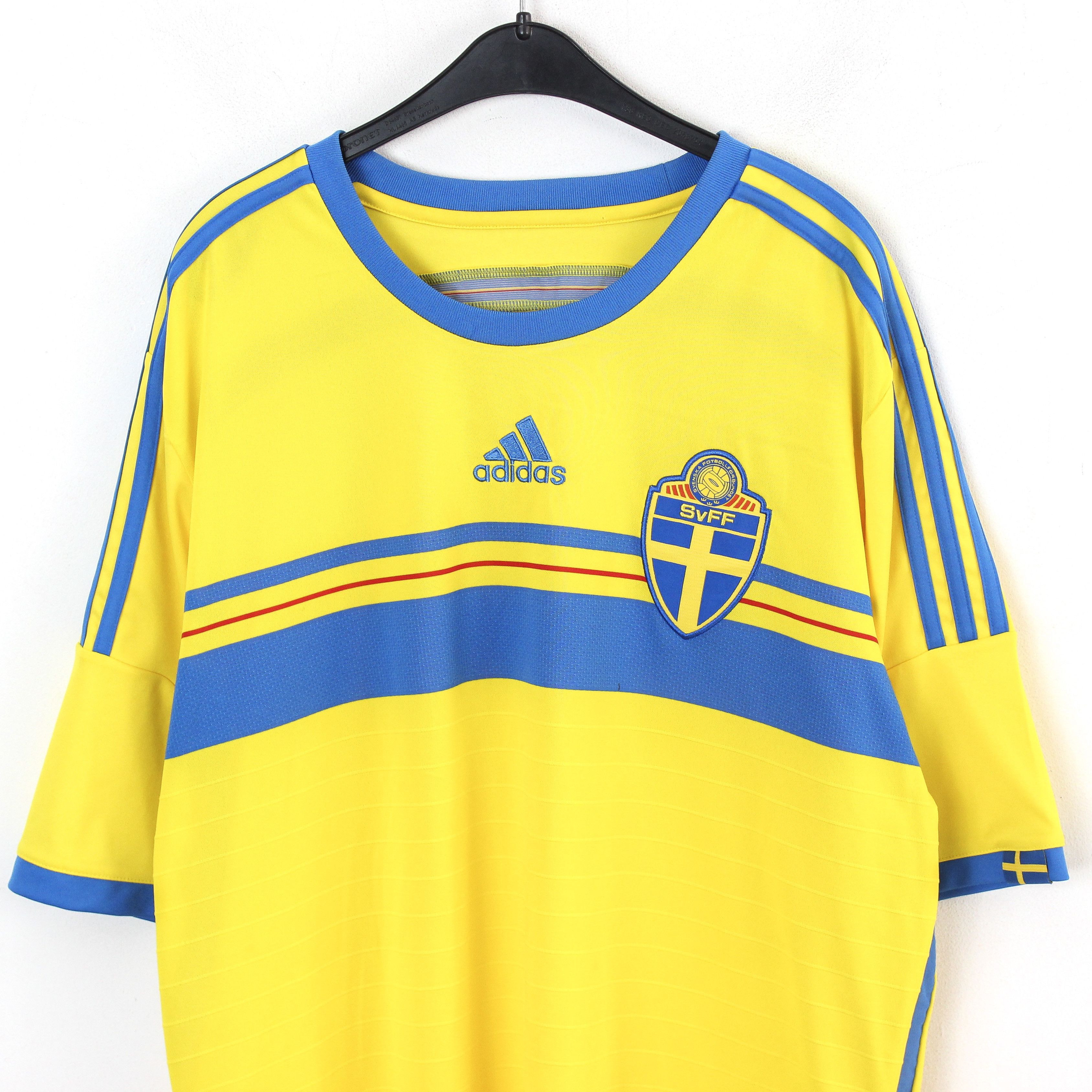 Adidas Sweden Mens XL Football Home Jersey Shirt Kit 2014 2015 Top Size US XL / EU 56 / 4 - 2 Thumbnail