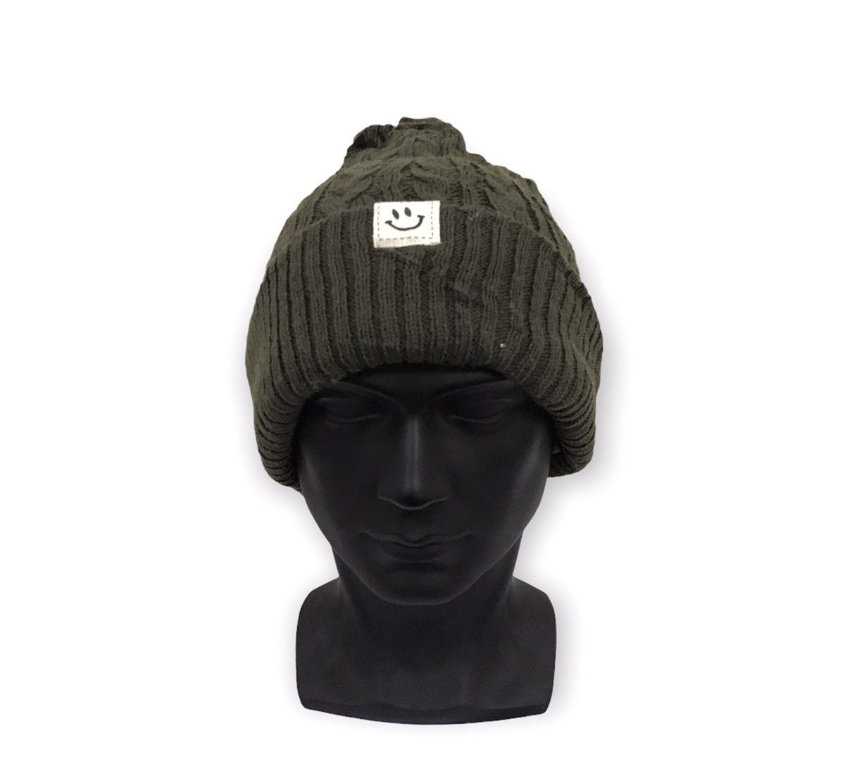 Japanese Brand Small Logo Smiley Beanie Hat