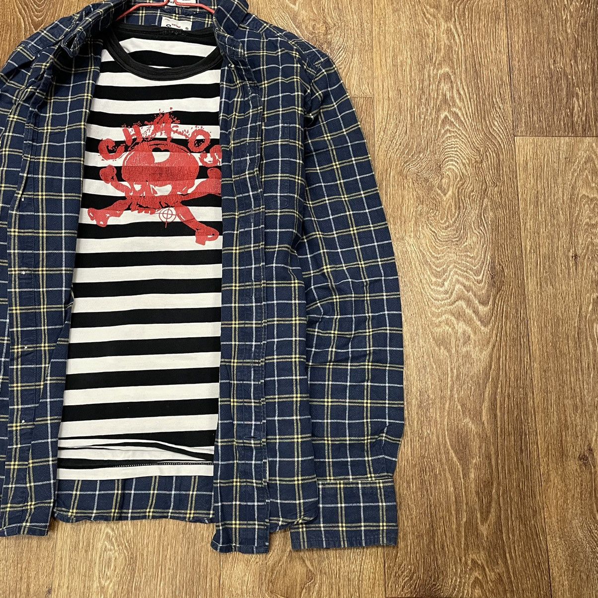 Vintage Vintage 90s Navy Checkered Shirt Oversized Grunge Washed XXL Size US XXL / EU 58 / 5 - 3 Thumbnail