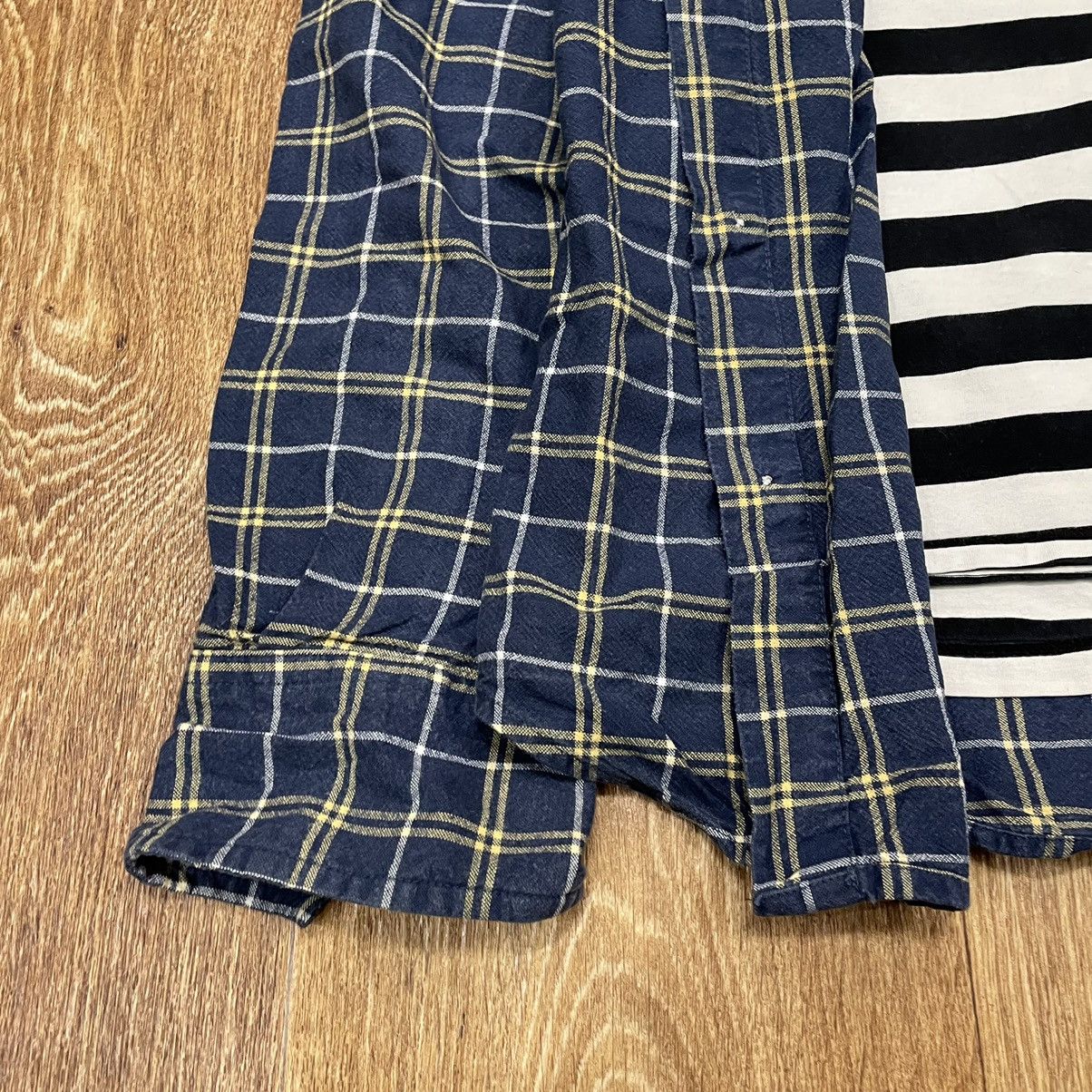 Vintage Vintage 90s Navy Checkered Shirt Oversized Grunge Washed XXL Size US XXL / EU 58 / 5 - 4 Thumbnail