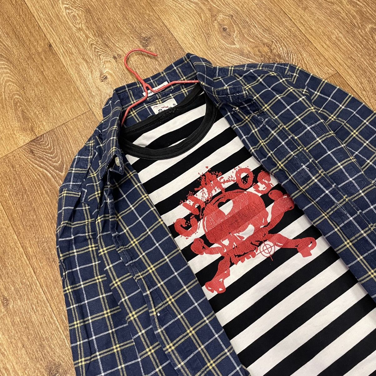 Vintage Vintage 90s Navy Checkered Shirt Oversized Grunge Washed XXL Size US XXL / EU 58 / 5 - 1 Thumbnail