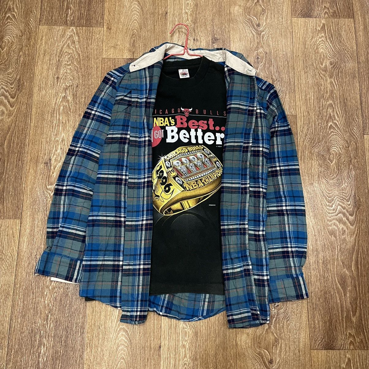 Flannel Vintage 90s Plaid Flannel Shirt Y2K Streetwear Checkered Size US XL / EU 56 / 4 - 1 Thumbnail