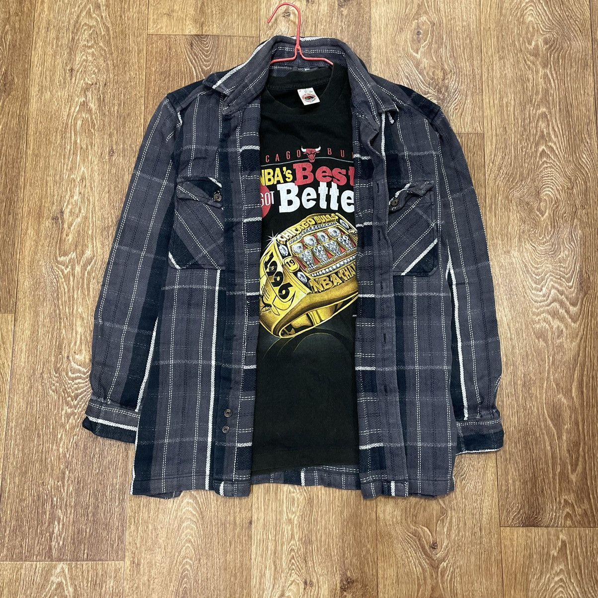 Vintage Vintage 90s Checkered Shirt Layering Piece Grunge Skate XL Size US XL / EU 56 / 4 - 1 Thumbnail