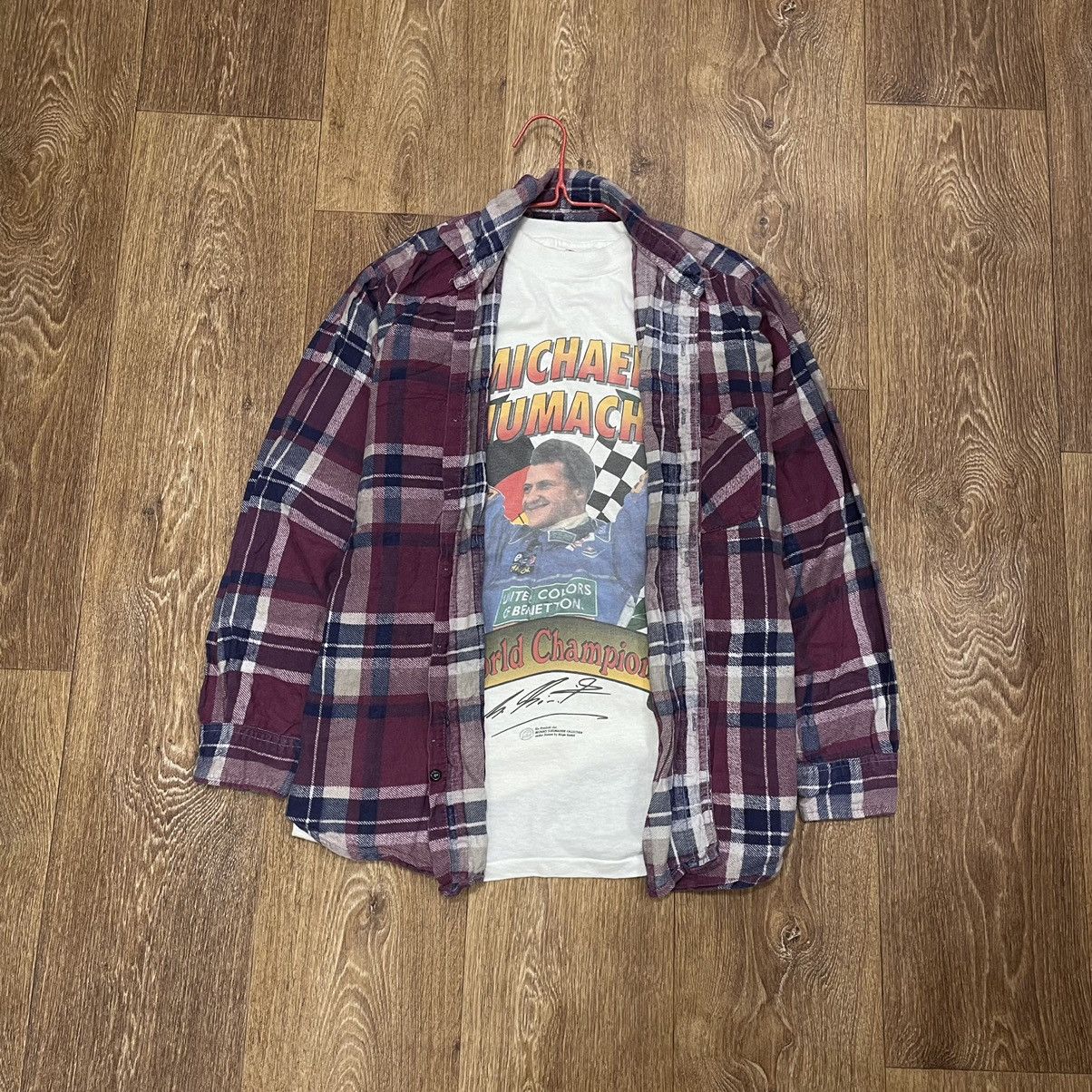 Vintage Vintage 90s Plaid Shirt Oversized Streetwear Grunge Faded M Size US M / EU 48-50 / 2 - 1 Thumbnail