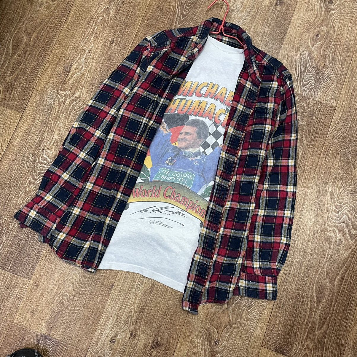 Vintage Vintage Y2K Graphic Tee Plaid Shirt Layering Streetwear M Size US M / EU 48-50 / 2 - 1 Thumbnail