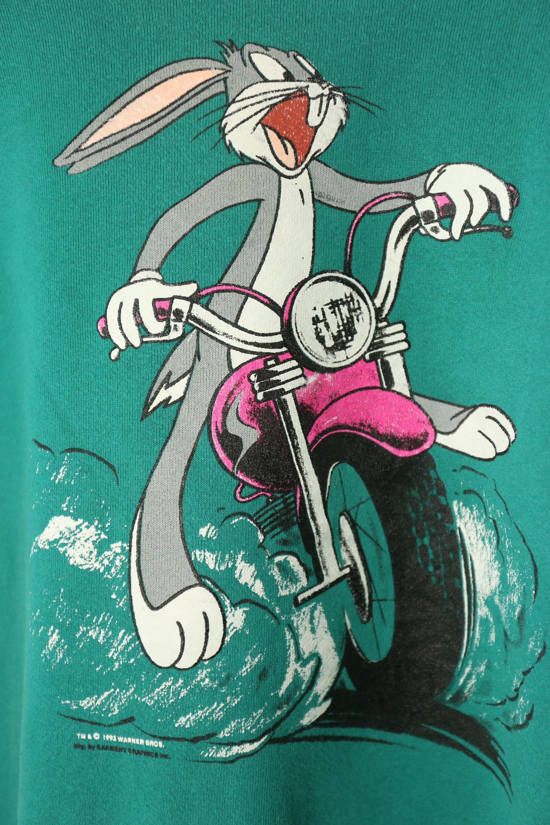 Vintage × Warner Bros SW115 Vintage 90s Bugs Bunny Bike sweater (M) Size US M / EU 48-50 / 2 - 8 Thumbnail