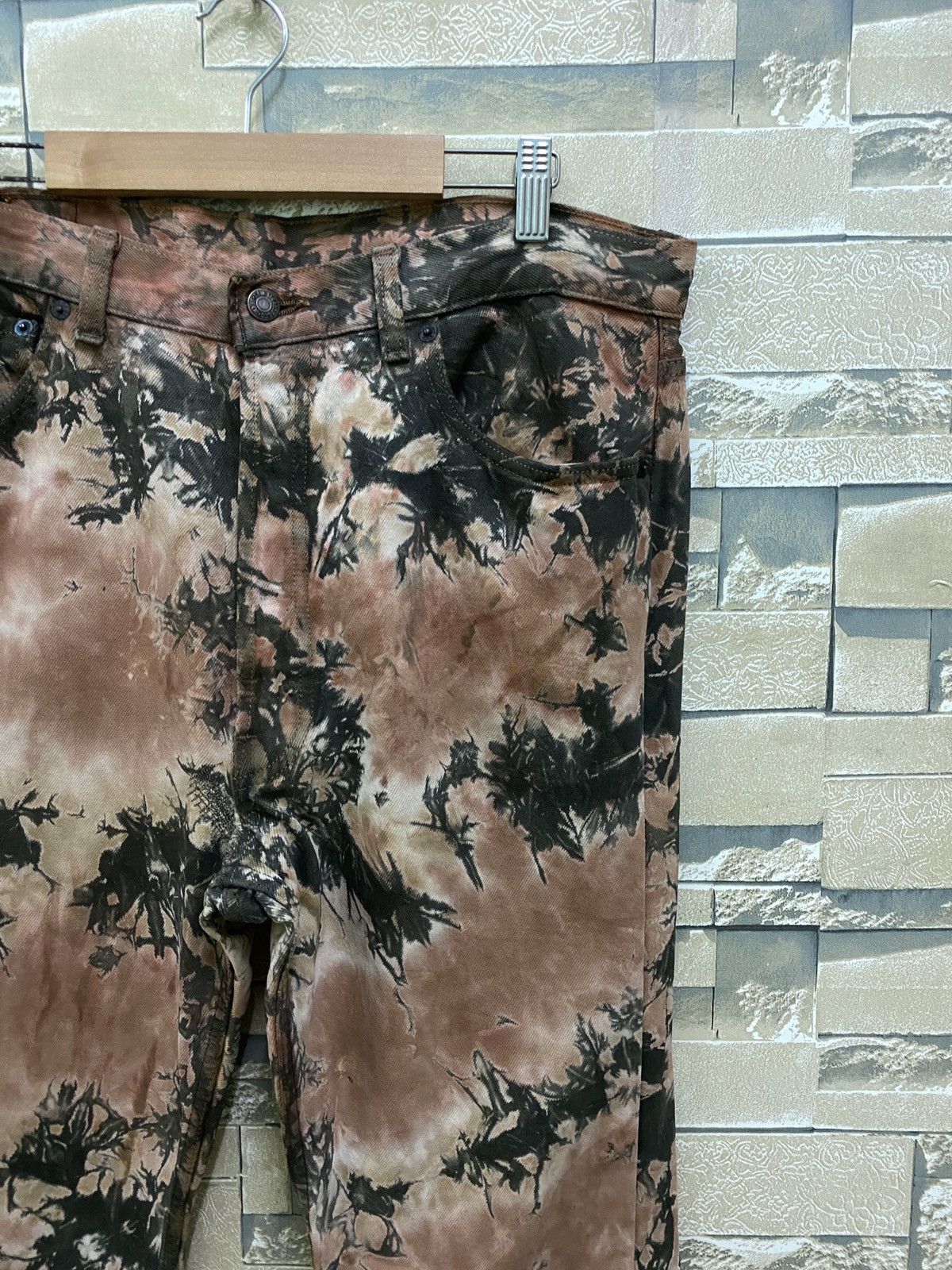 Levi's × Vintage Vintage Levi's 501 Tye Dye Crumple Smoked Denim Jeans Size US 34 / EU 50 - 5 Thumbnail