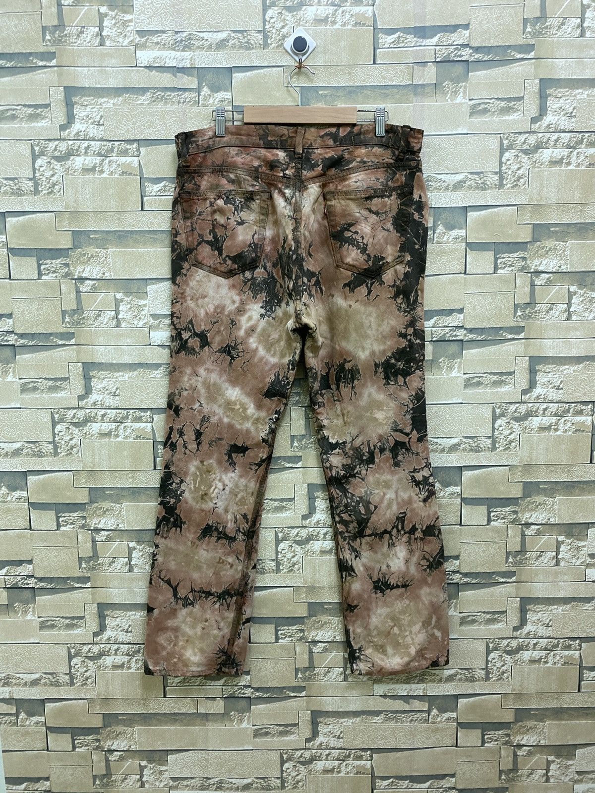 Levi's × Vintage Vintage Levi's 501 Tye Dye Crumple Smoked Denim Jeans Size US 34 / EU 50 - 2 Thumbnail