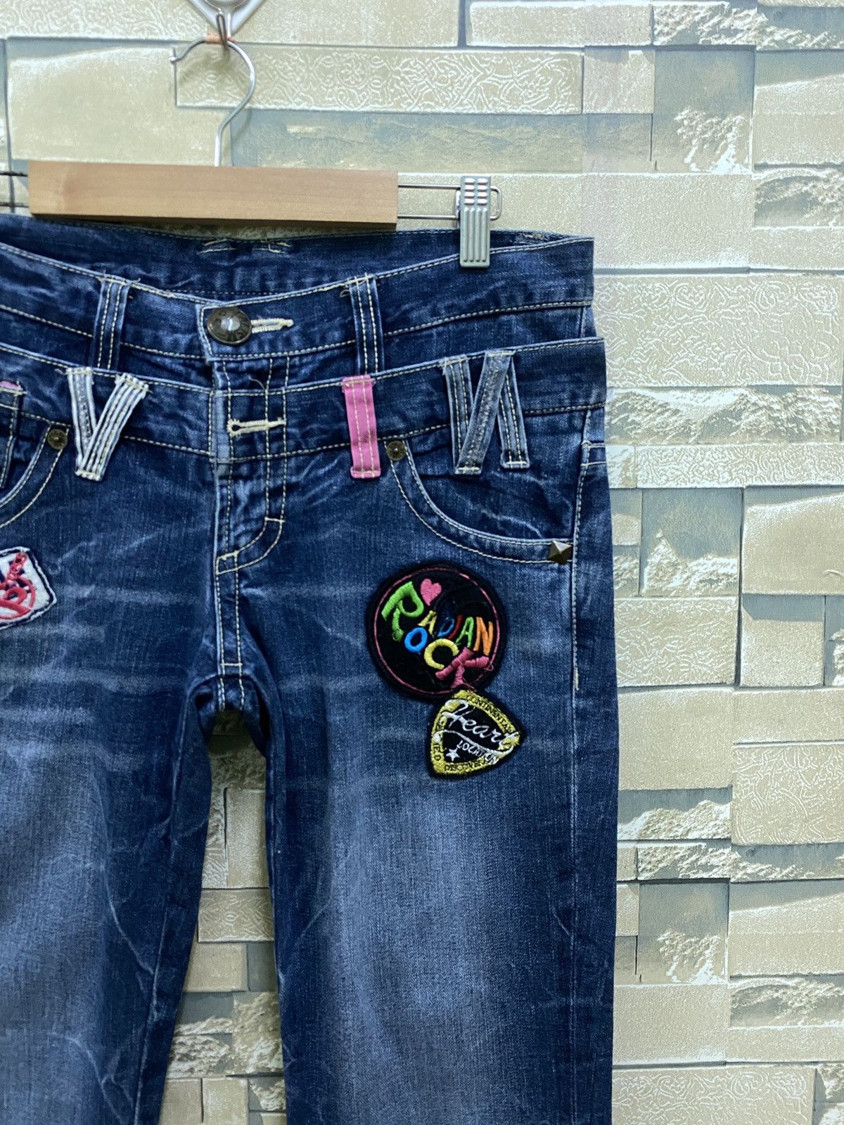 Designer × Japanese Brand × Vintage Vintage REALISM Double Waist Low Rise Patches Acid Wash Size US 30 / EU 46 - 5 Thumbnail