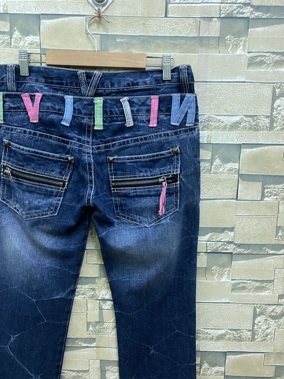 Designer × Japanese Brand × Vintage Vintage REALISM Double Waist Low Rise Patches Acid Wash Size US 30 / EU 46 - 11 Thumbnail