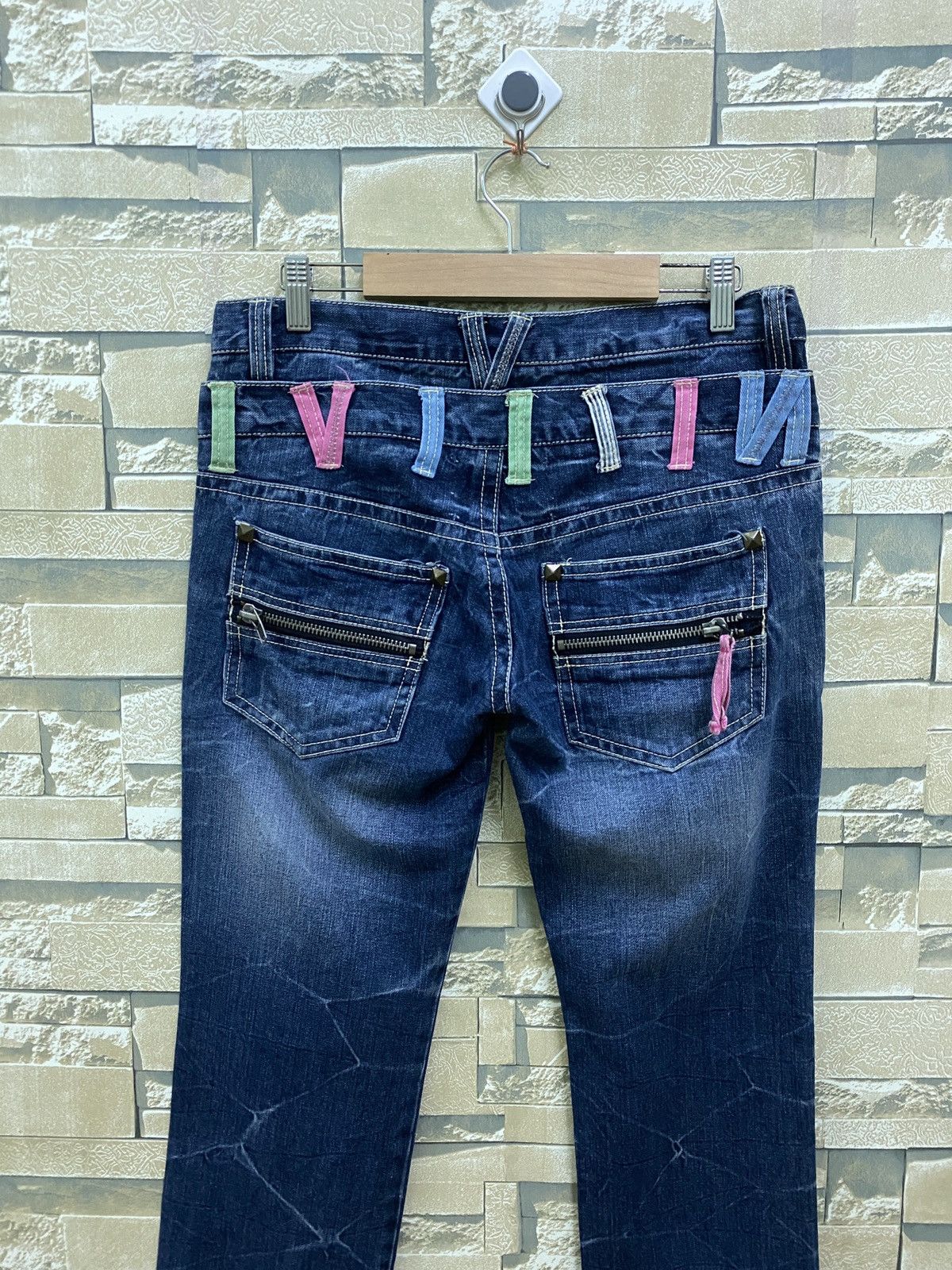 Designer × Japanese Brand × Vintage Vintage REALISM Double Waist Low Rise Patches Acid Wash Size US 30 / EU 46 - 9 Thumbnail